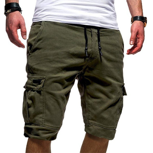 Men's Cargo Jogger Shorts - Drawstring Waist Multi-Pocket