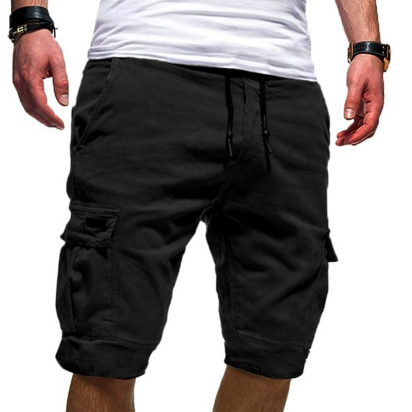 Men's Cargo Jogger Shorts - Drawstring Waist Multi-Pocket