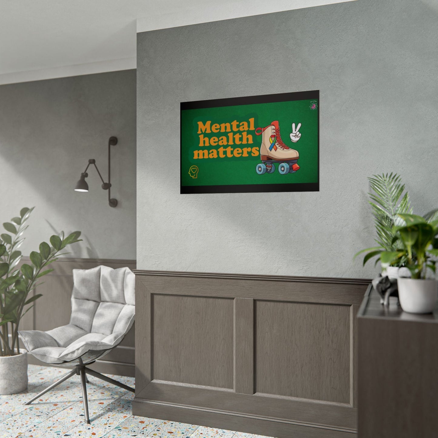 Mental Health Matters Roller Skate Rolled Poster