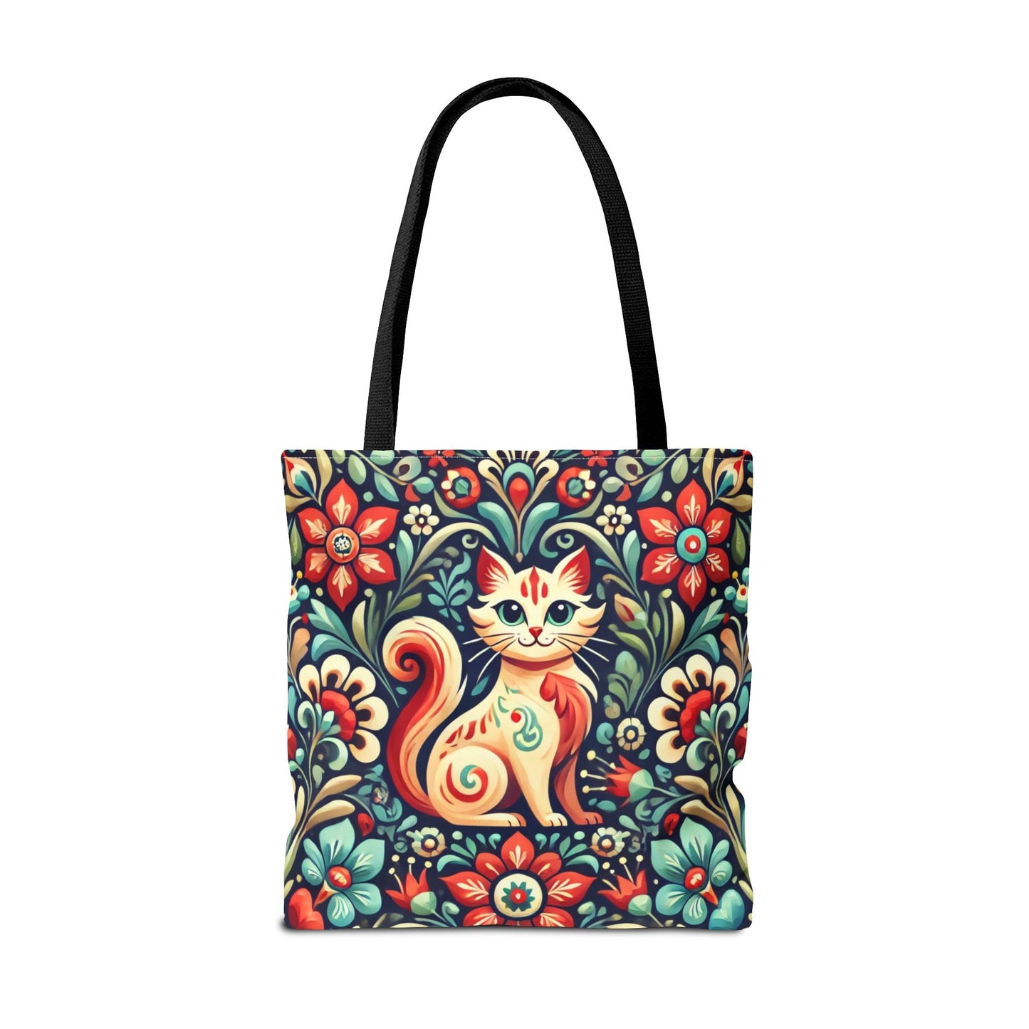 Orange Cat Folk Art Tote Bag
