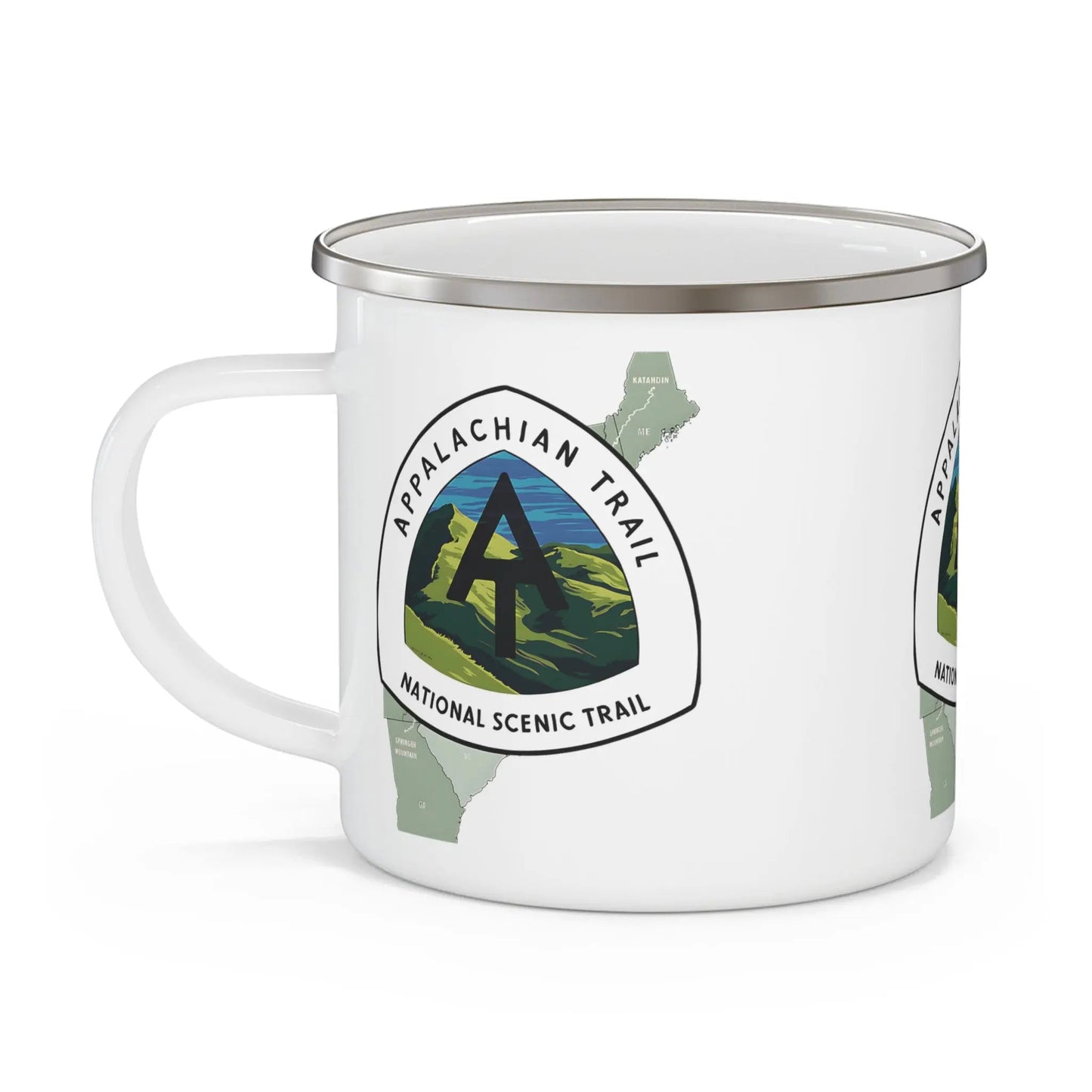 Appalachian Trail Logo Enamel Camping Hike Mug Scenic Map