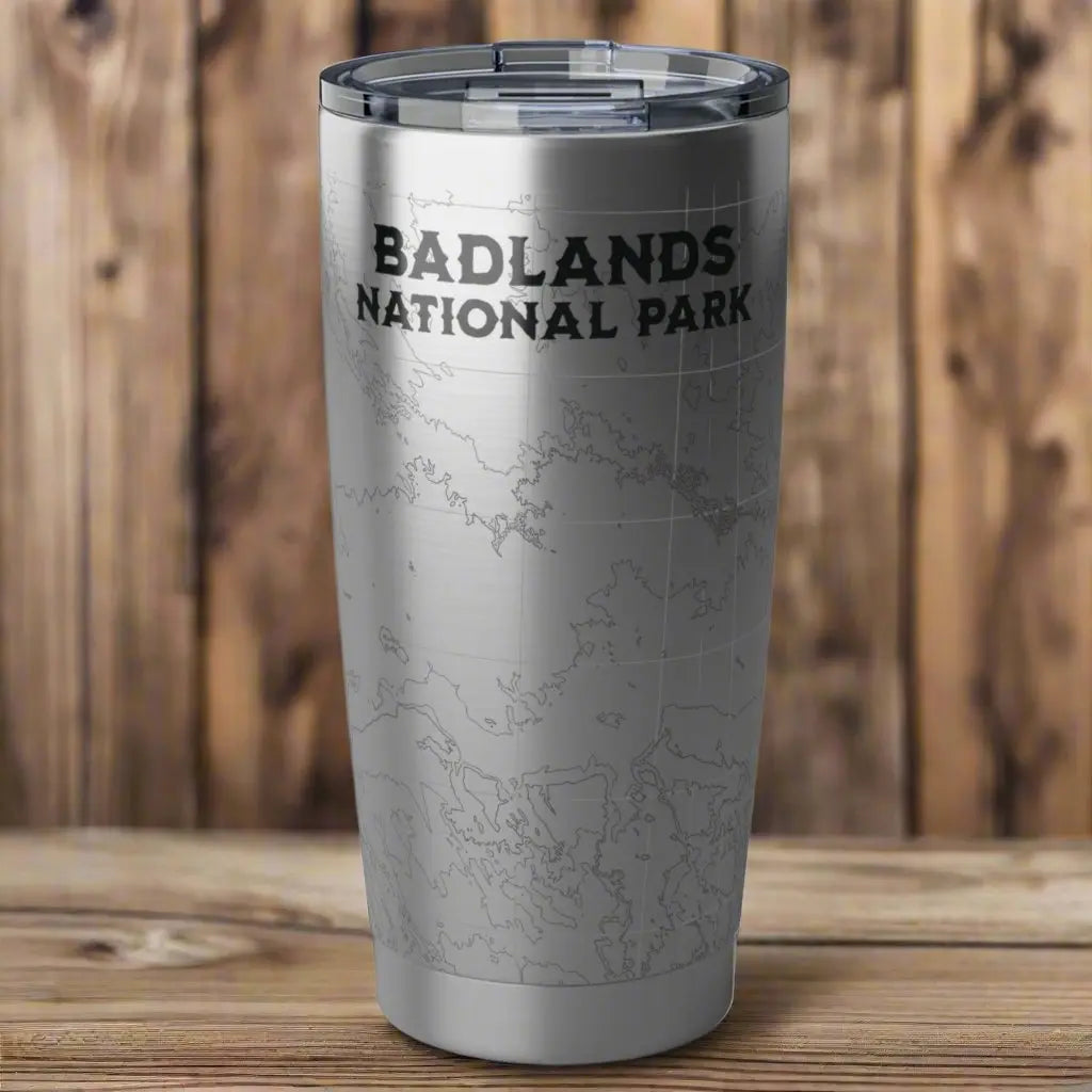 Badlands National Park Topographic Tumbler 20oz USGS Map Print South Dakota
