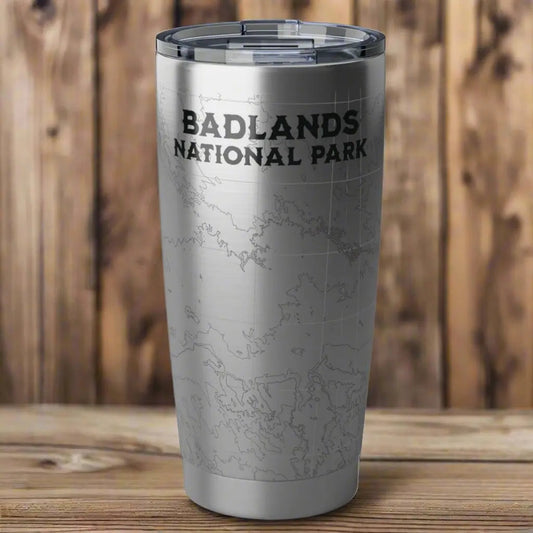 Badlands National Park Topographic Tumbler 20oz USGS Map Print South Dakota