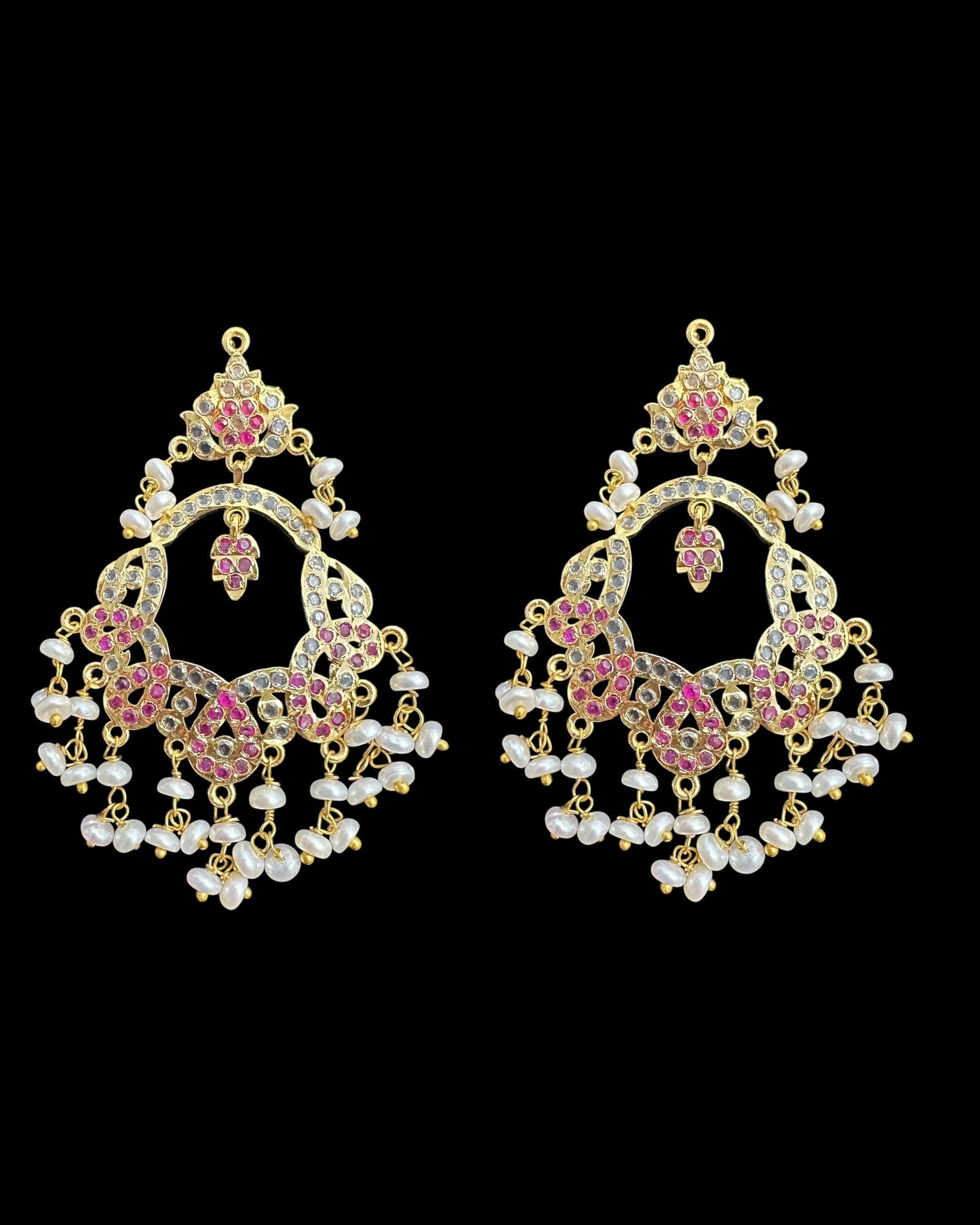 C542 Nishat fresh water pearl choker with earrings -RUBY ( READY TO SHIP )