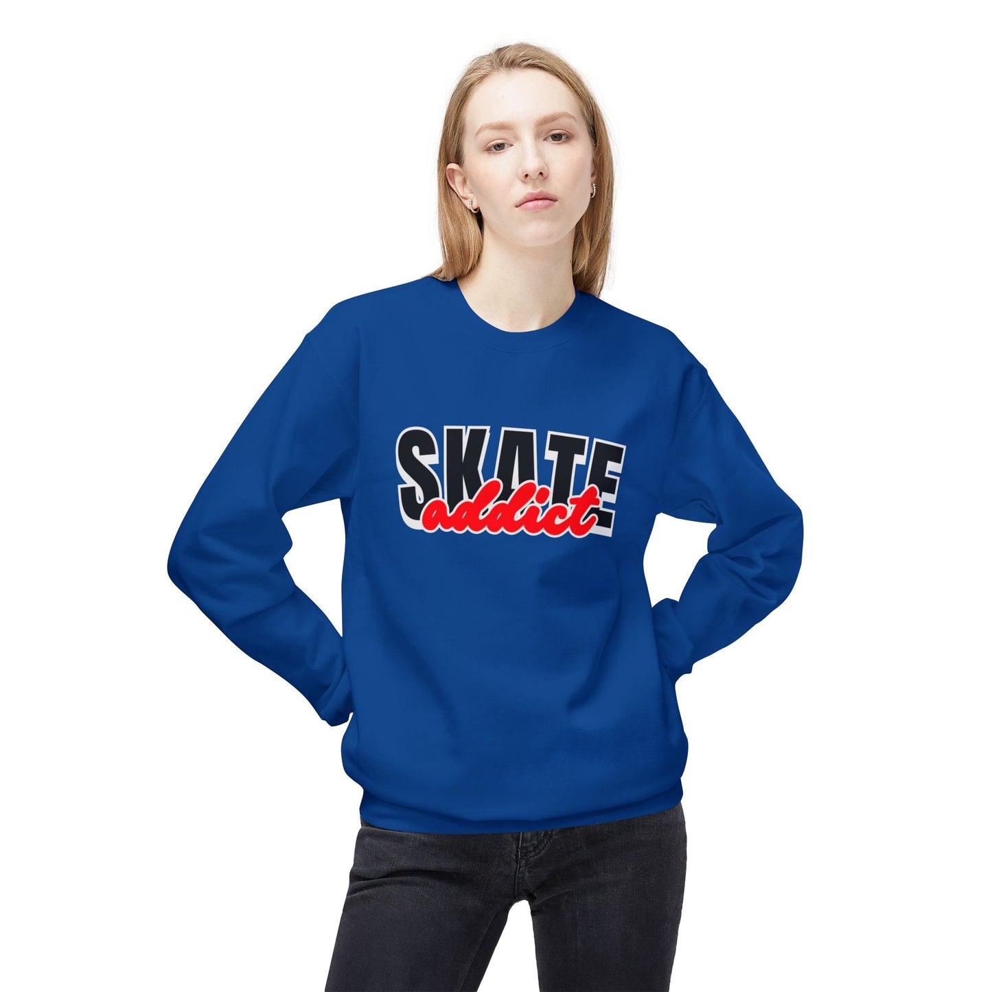Skate Addict Unisex Fleece Crewneck Sweatshirt