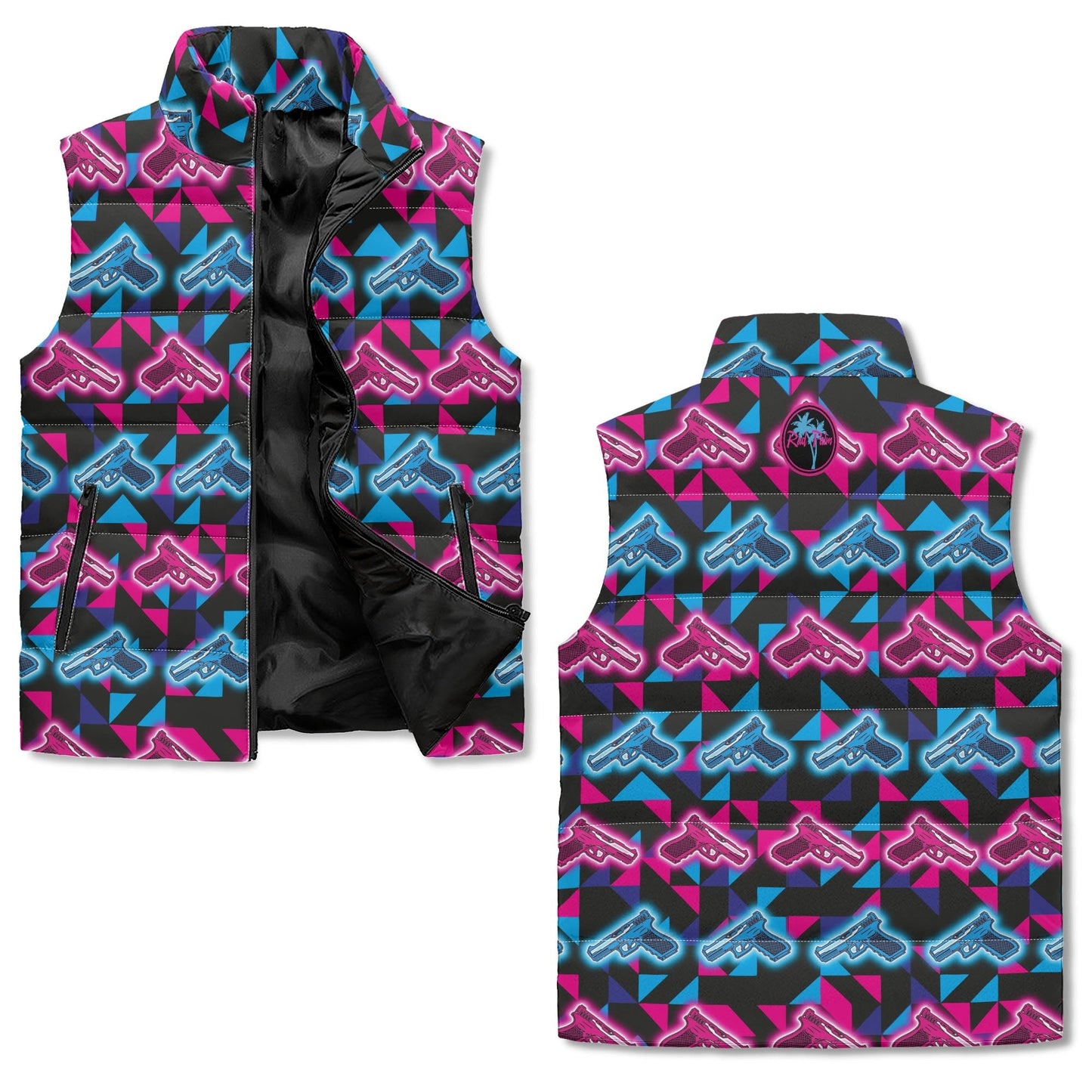 Neon Glocks Zip Up Puffer Vest