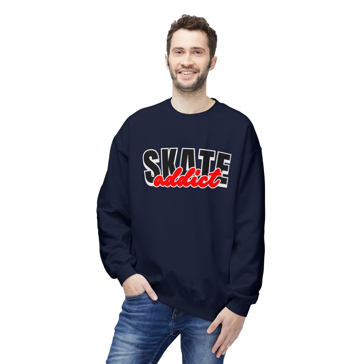 Skate Addict Unisex Fleece Crewneck Sweatshirt