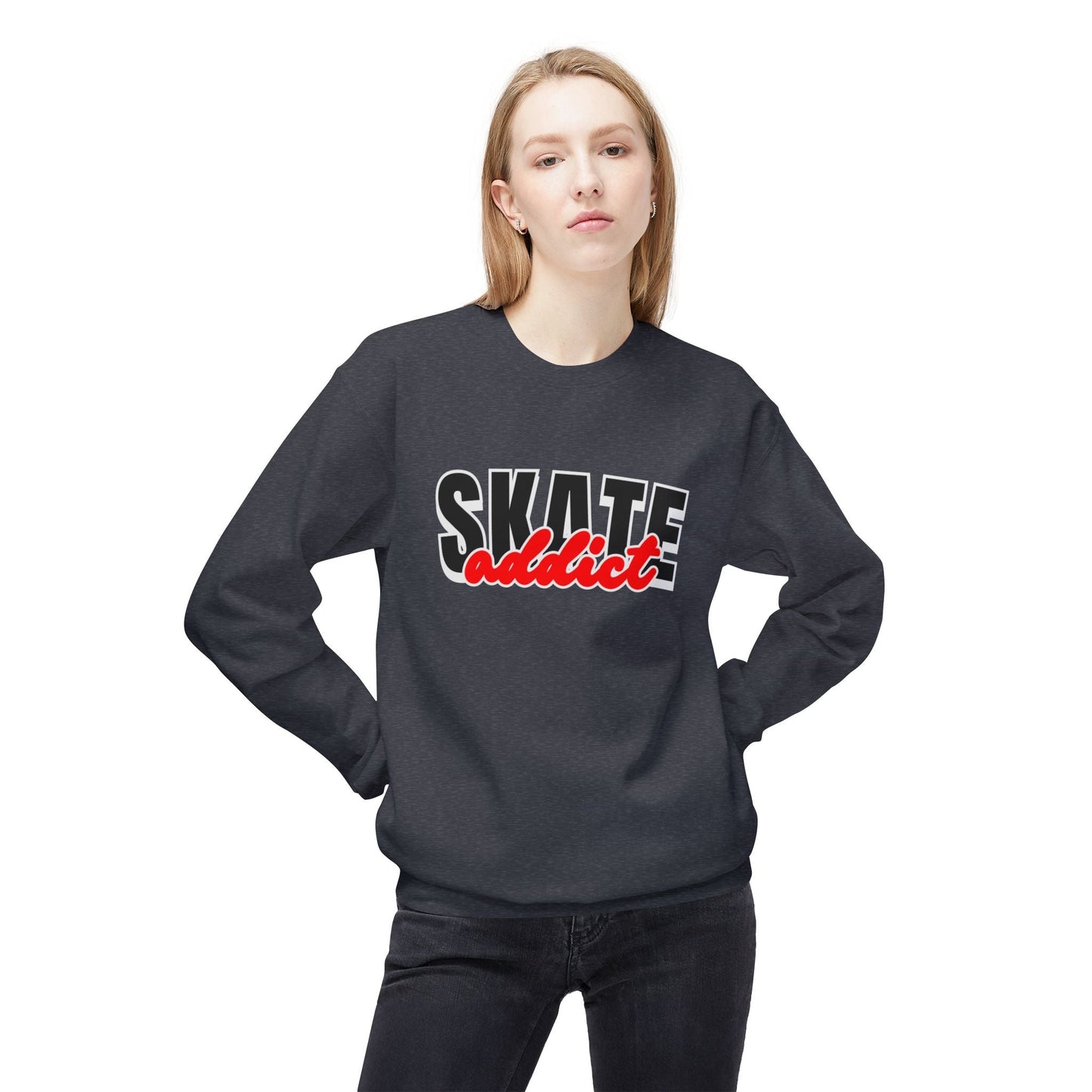 Skate Addict Unisex Fleece Crewneck Sweatshirt