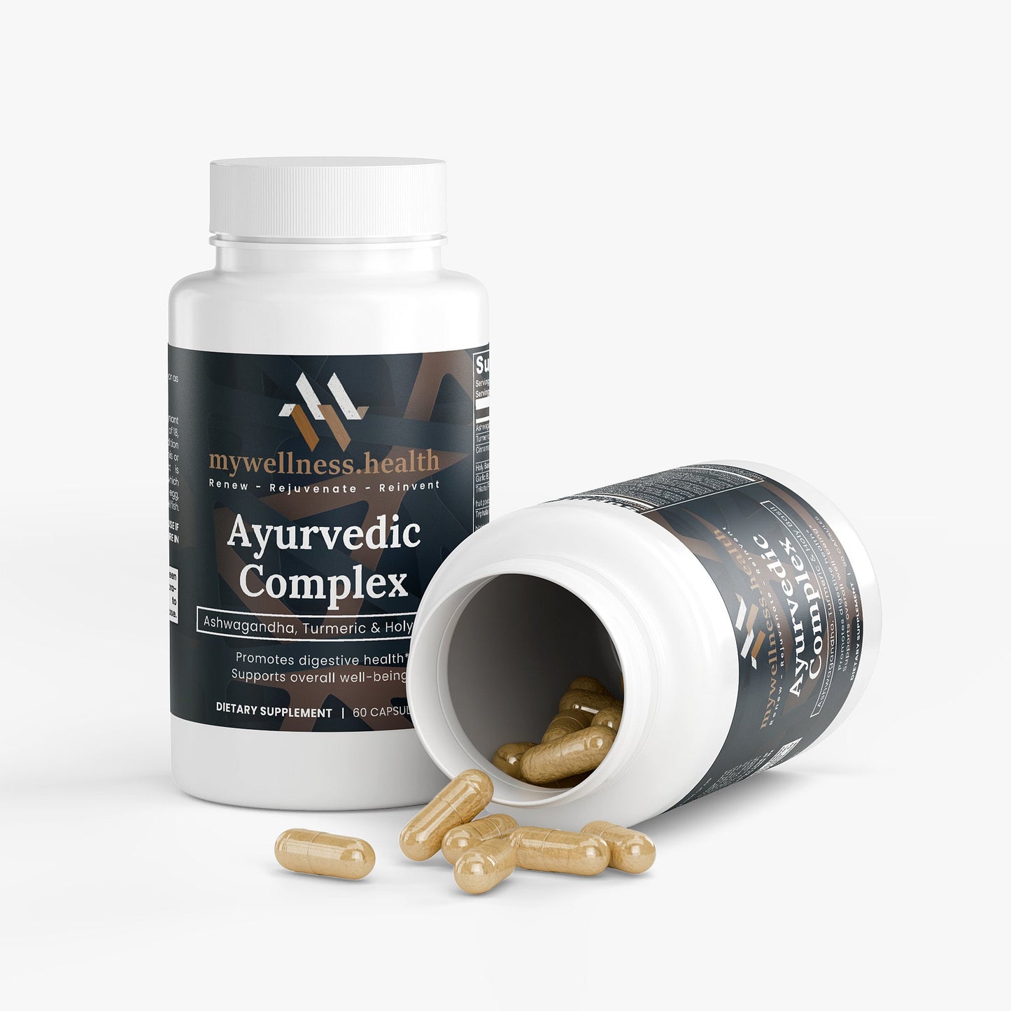 Ayurvedic Complex Supplement - Ashwagandha Turmeric Holy Basil