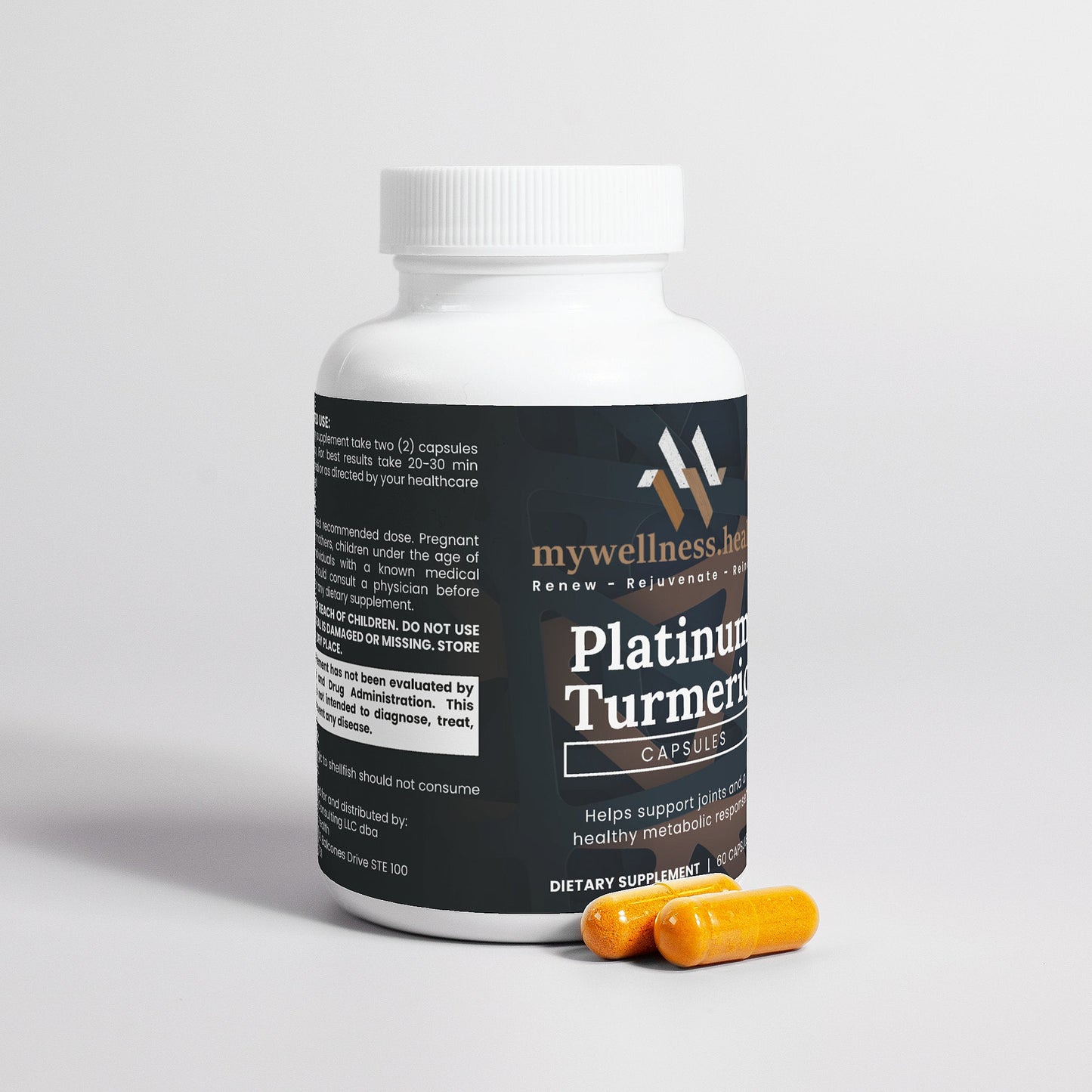 Platinum Turmeric Supplement with Glucosamine & BioPerine - 95% Curcuminoids