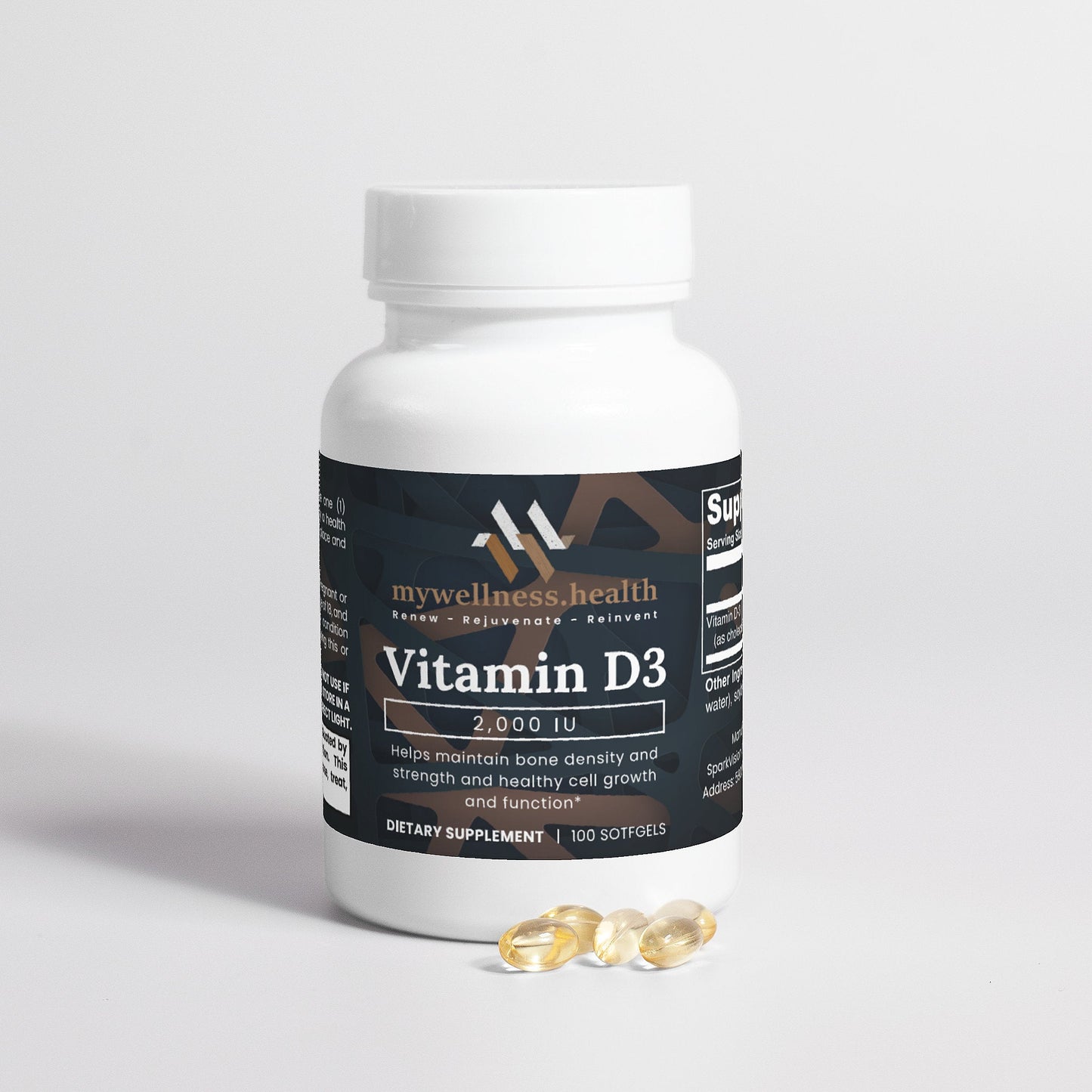 Vitamin D3 2000 IU - Plant-Based, Vegan, Non-GMO Supplement