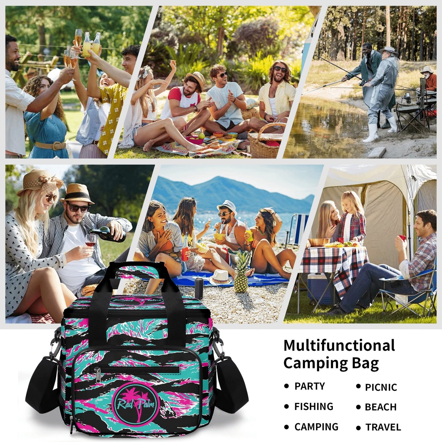 Miami Tiger Stripe Leakproof Cooler Bag