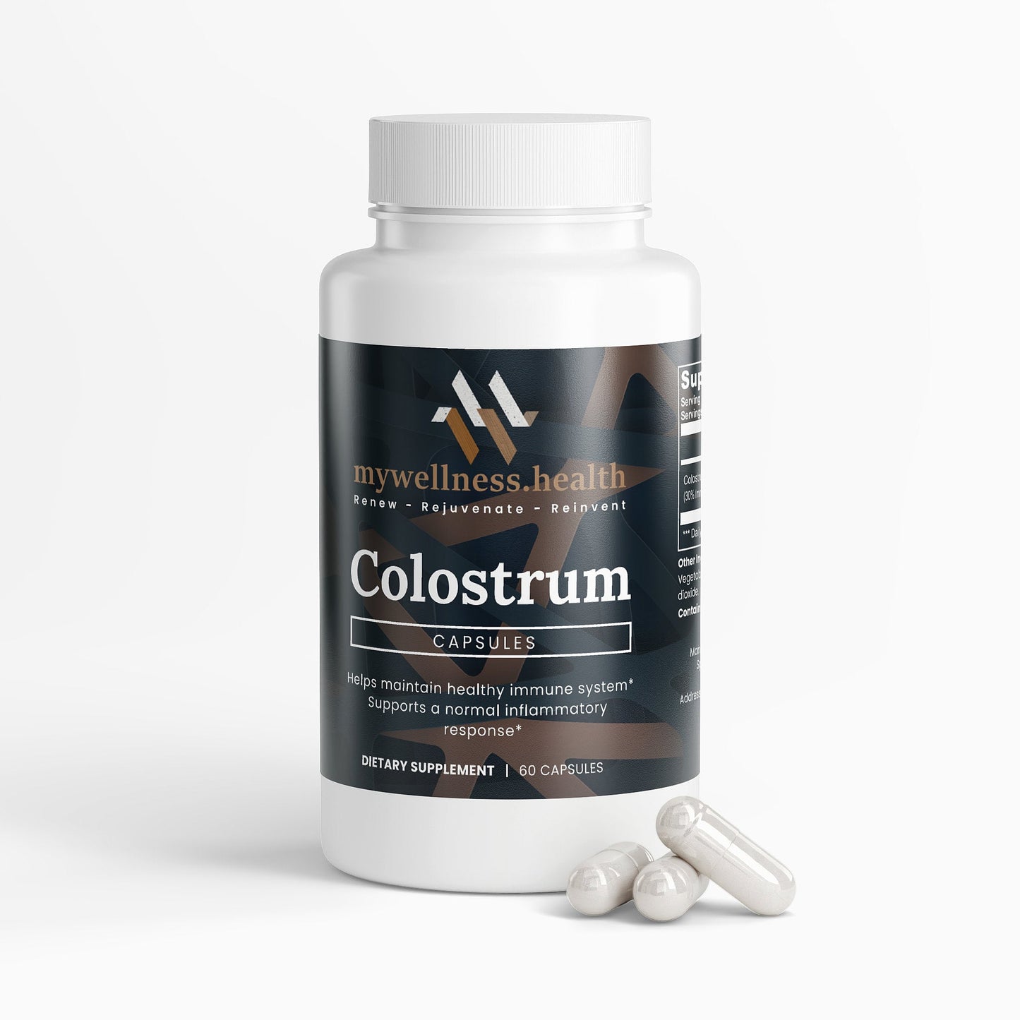Natural Colostrum Capsules 500mg - Immune Support Supplement