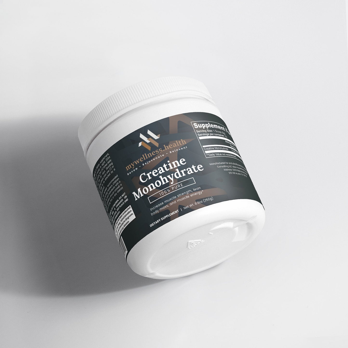Pure Creatine Monohydrate Powder - Unflavored 250g USA Made