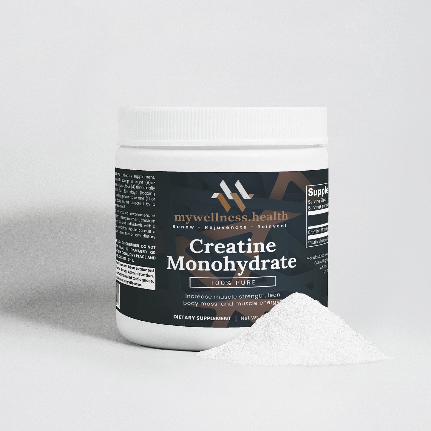 Pure Creatine Monohydrate Powder - Unflavored 250g USA Made