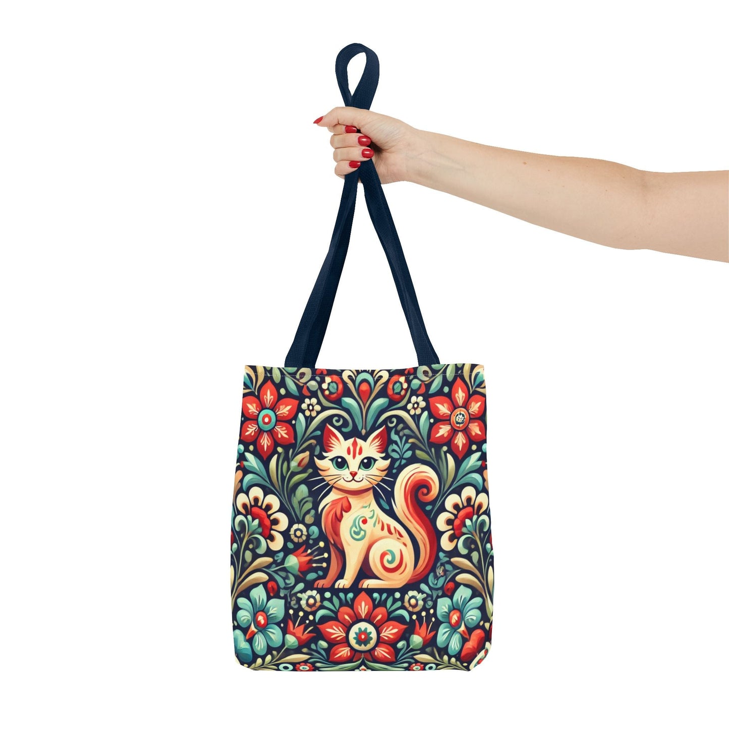 Orange Cat Folk Art Tote Bag