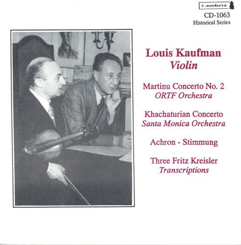 Kaufman,louis - Historical Violin Recordings - Music CD