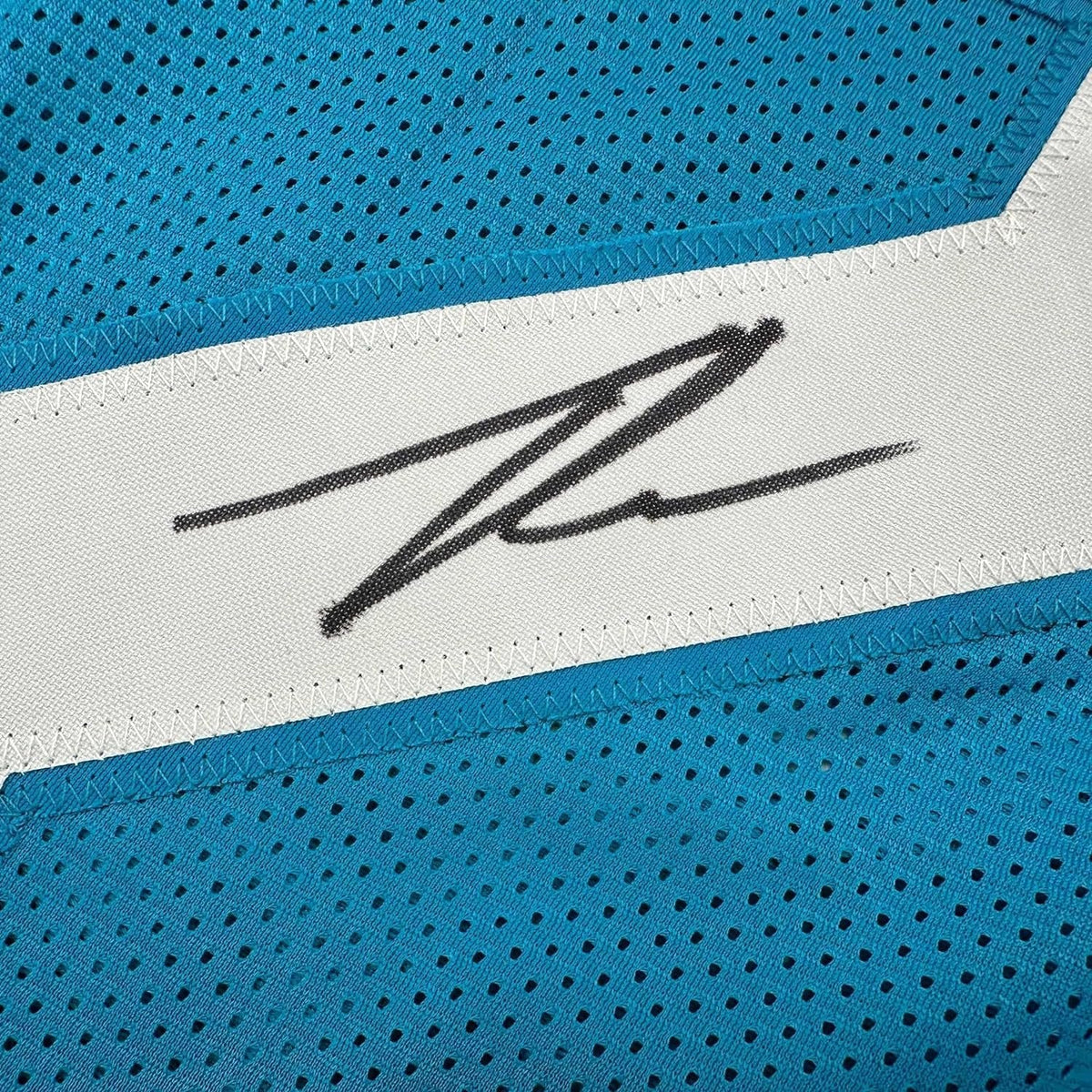 Framed Autographed/Signed Tyson Campbell 35x39 Jacksonville Teal Football Jersey JSA COA