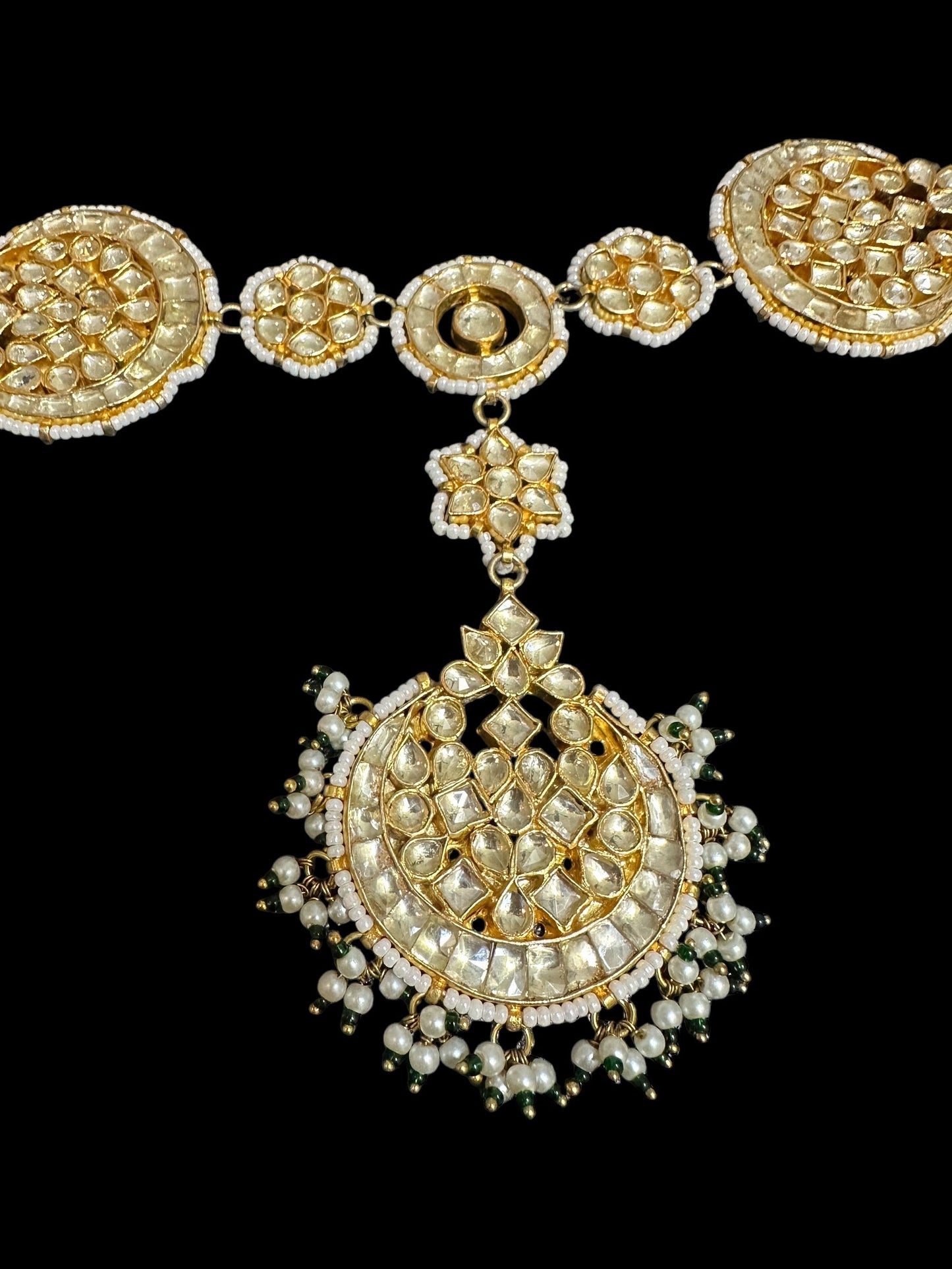 DJTK340 Pachi kundan sheeshphool ( SHIPS IN 4 WEEKS )