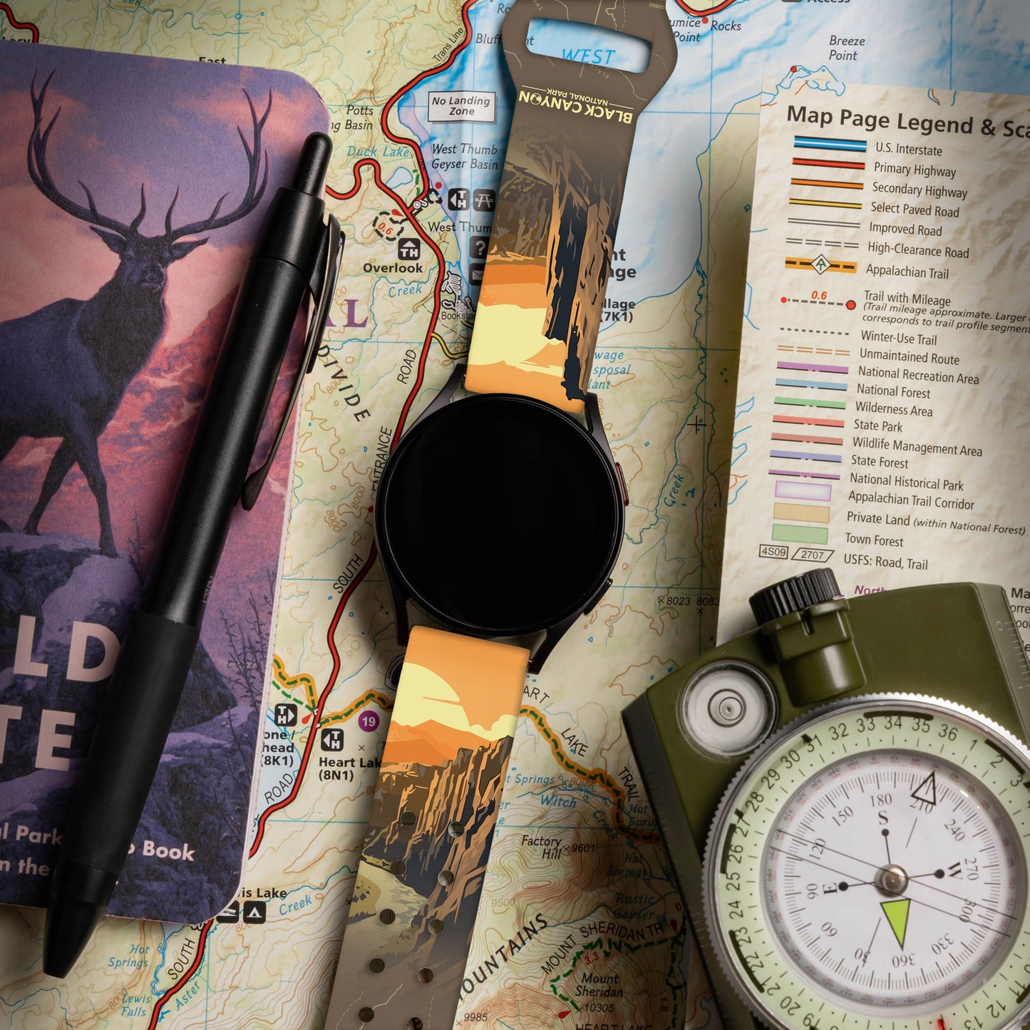 National Parks Black Canyon HD Watchband for Samsung, Garmin, Fossil, and More
