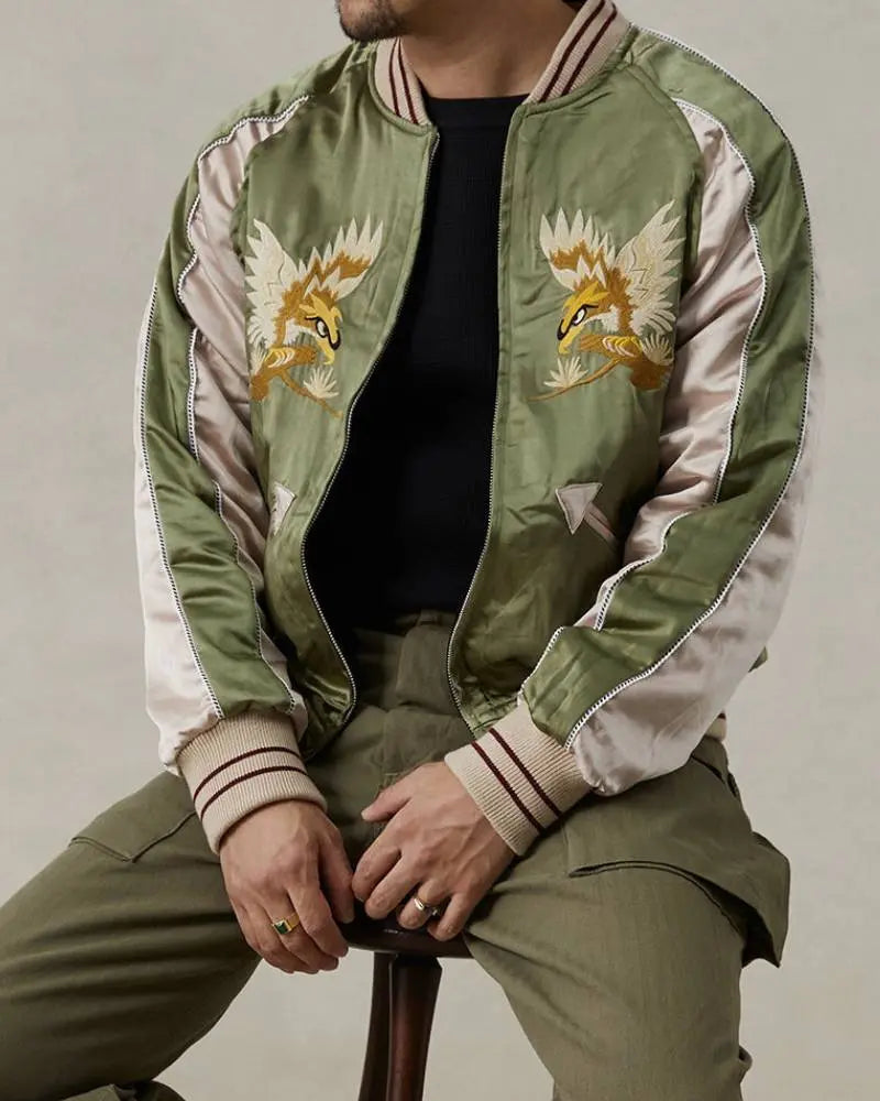 1950s Reversible Acetate Souvenir Jacket – Falcon × Tiger