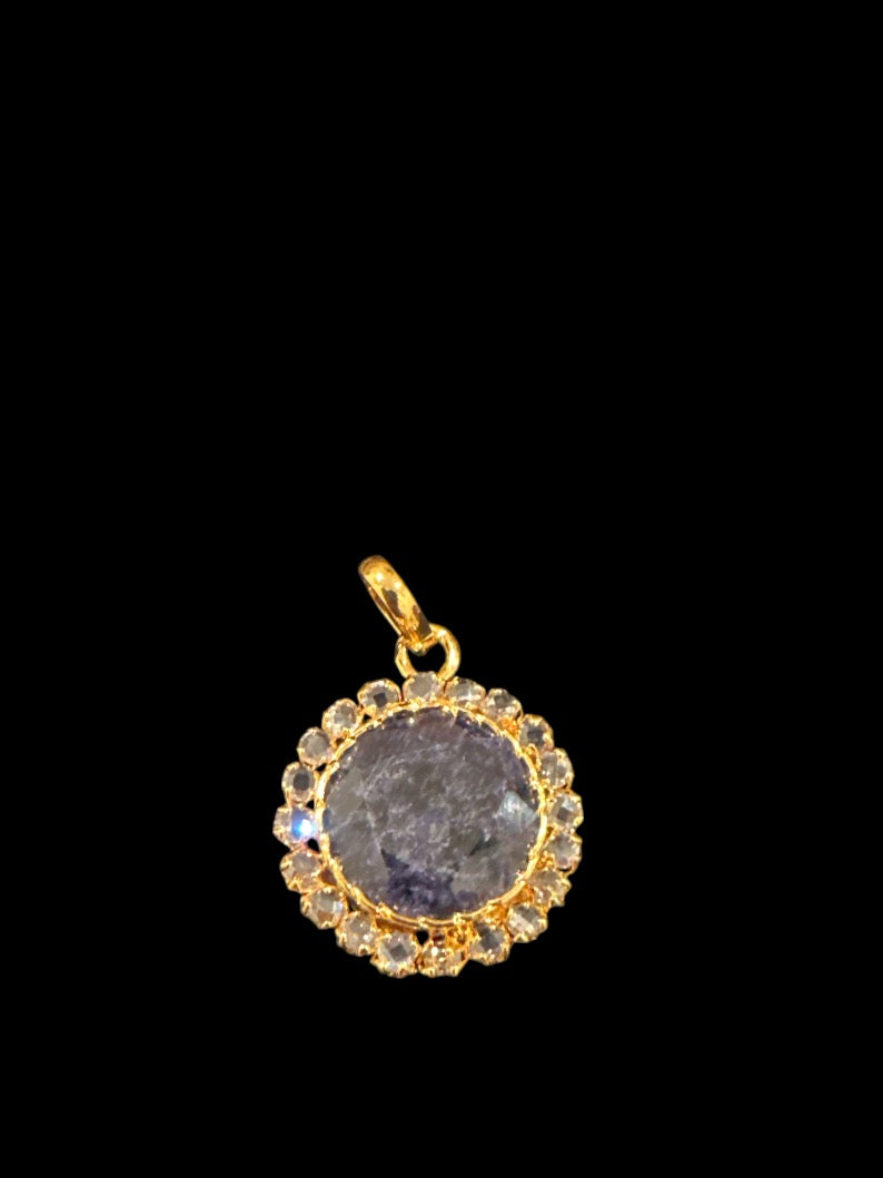 PS452 Pendant set with sapphire ( READY TO SHIP )