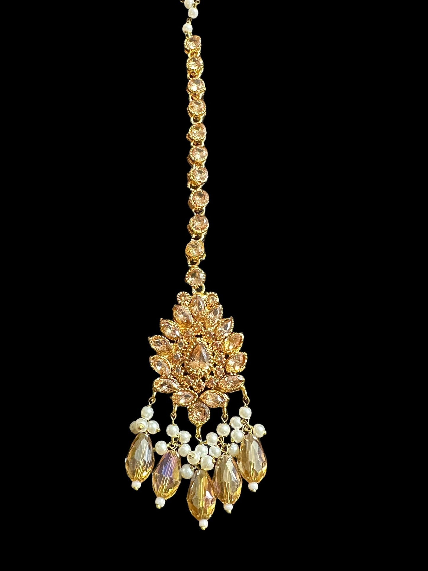 BR478 Kafiya bridal set in golden / champagne stones and beads ( READY TO SHIP )