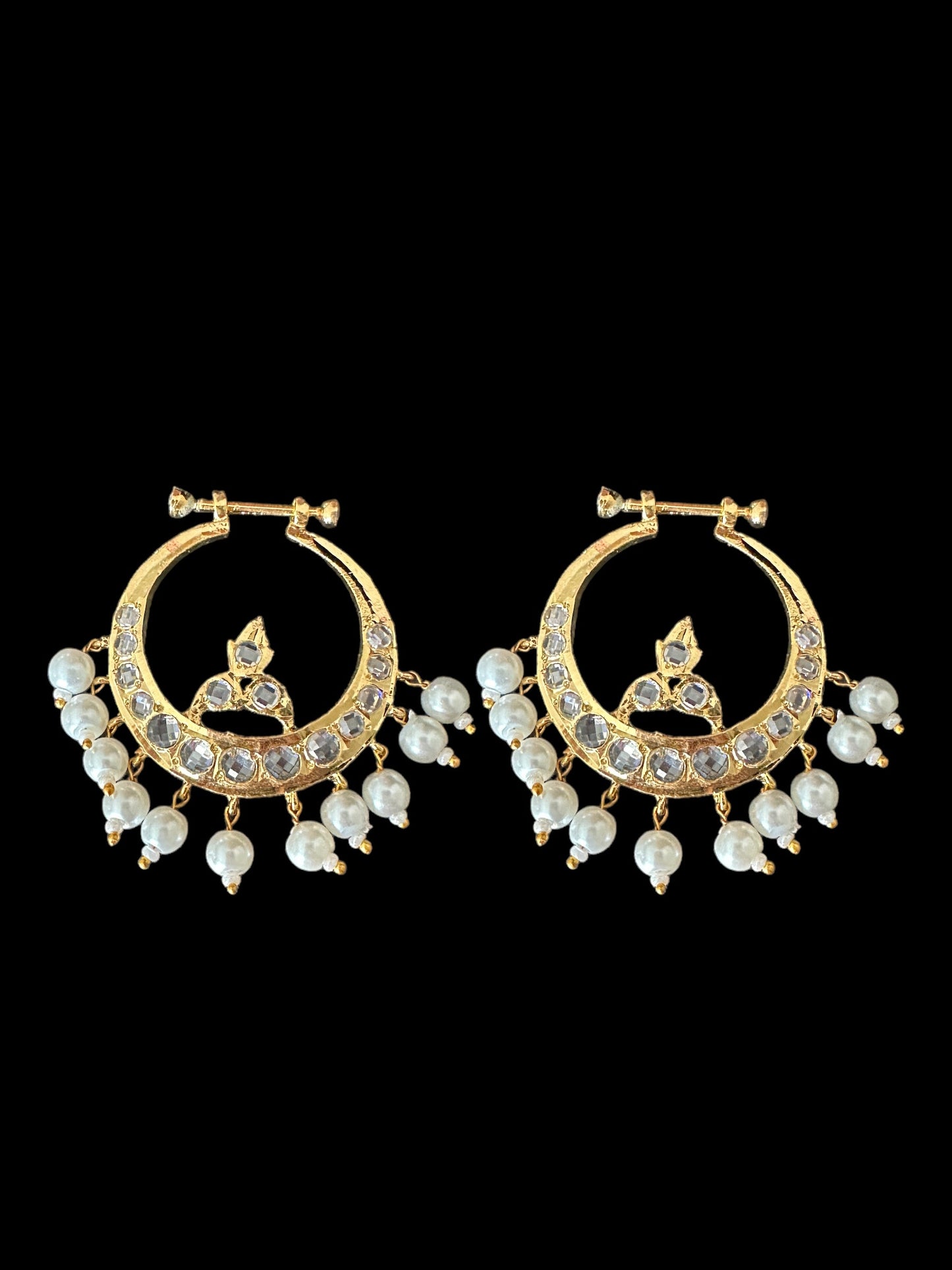 DER97 Hosna gold plated chandbali (SHIPS IN 4 WEEKS)