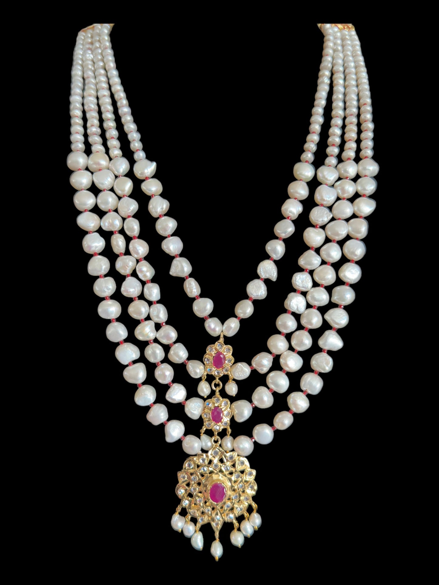 DLN70 Fresh water pearls Rani haar ( SHIPS IN 2 WEEKS )