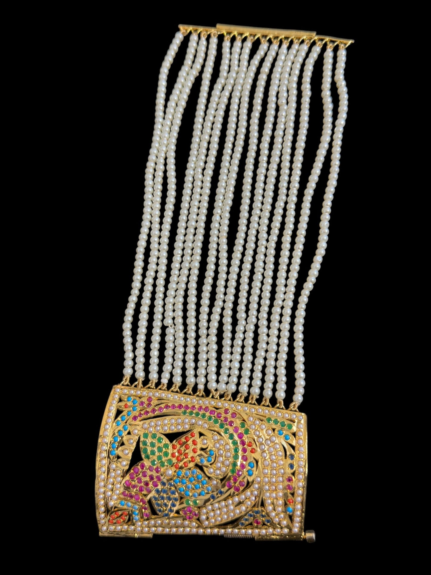 Jadau bahi / bracelet - multicolor / navratan ( SHIPS IN 3 WEEKS )