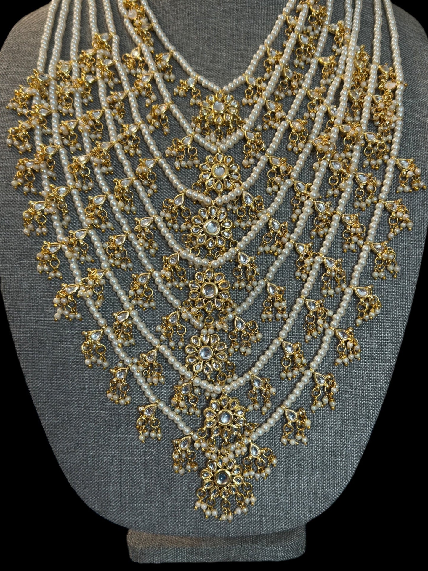 SAT109 ANSA 7 layer satlada in kundan and pearls ( READY TO SHIP )