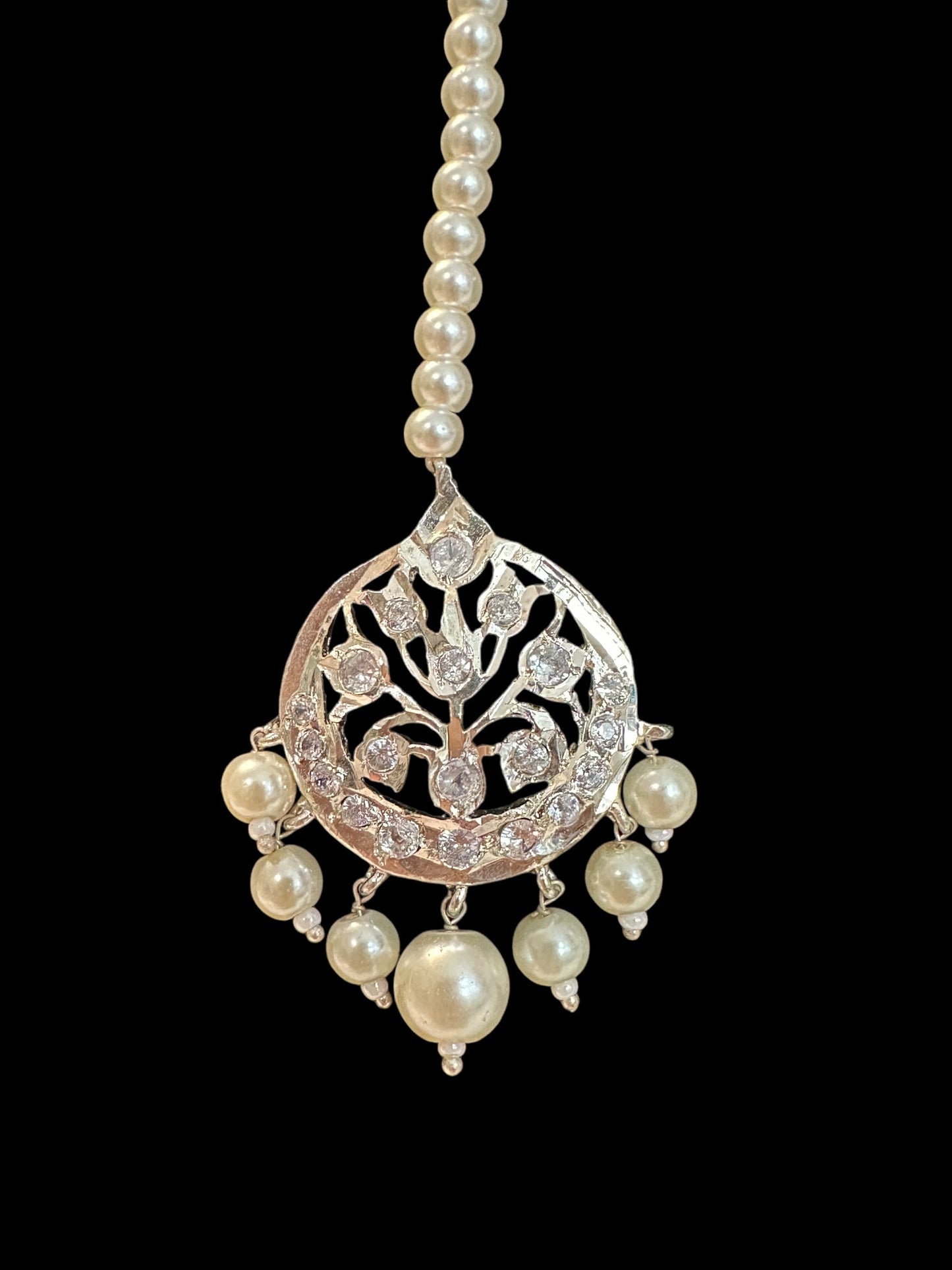 SAT106 Asmara Satlada with earrings tika in silver plating ( READY TO SHIP )