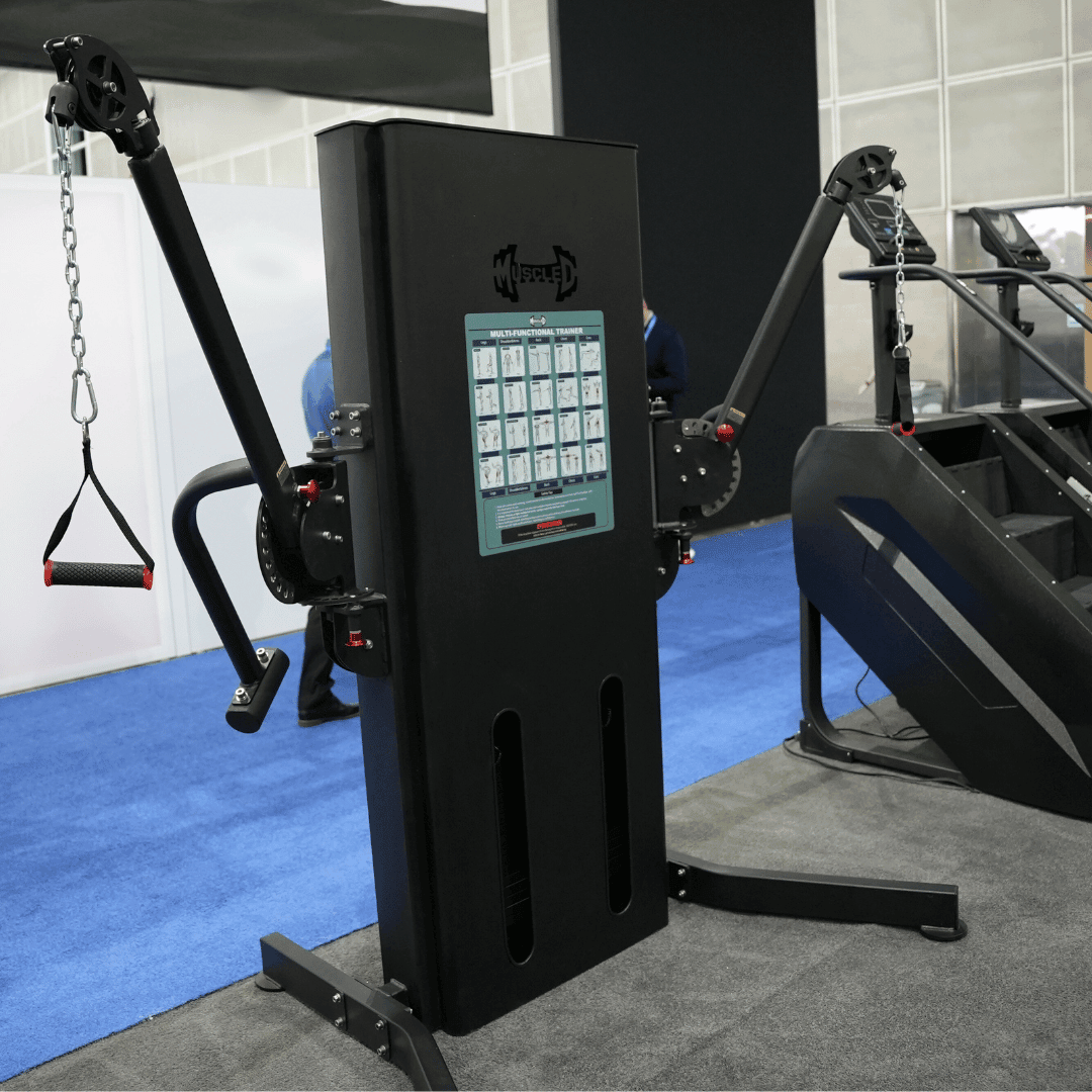 Megatron Multi-Functional Trainer - Muscle D Fitness - Selectorized Weight Adjustment - Adjustable Arms - Single Handle Attachments
