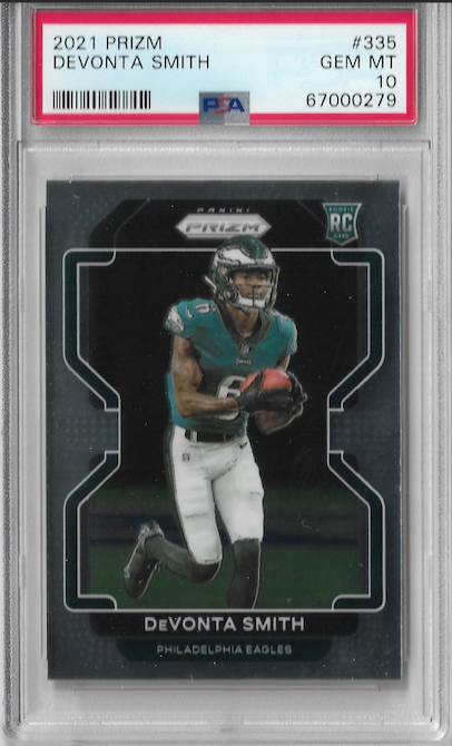 Graded 2021 Panini Prizm Devonta Smith #335 Rookie RC Football Card PSA 10