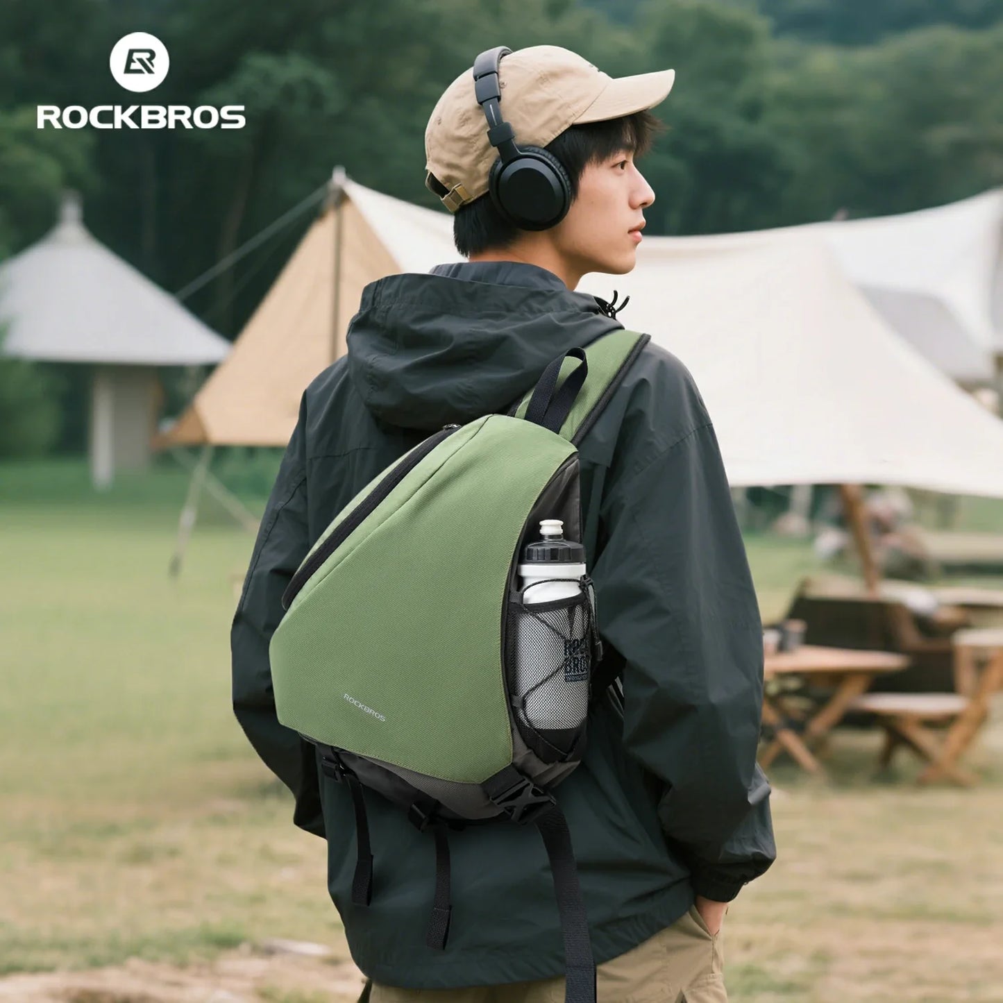 ROCKBROS 11.5L Sling Crossbody Backpack Shoulder Magnetic Buckle Travel Bag