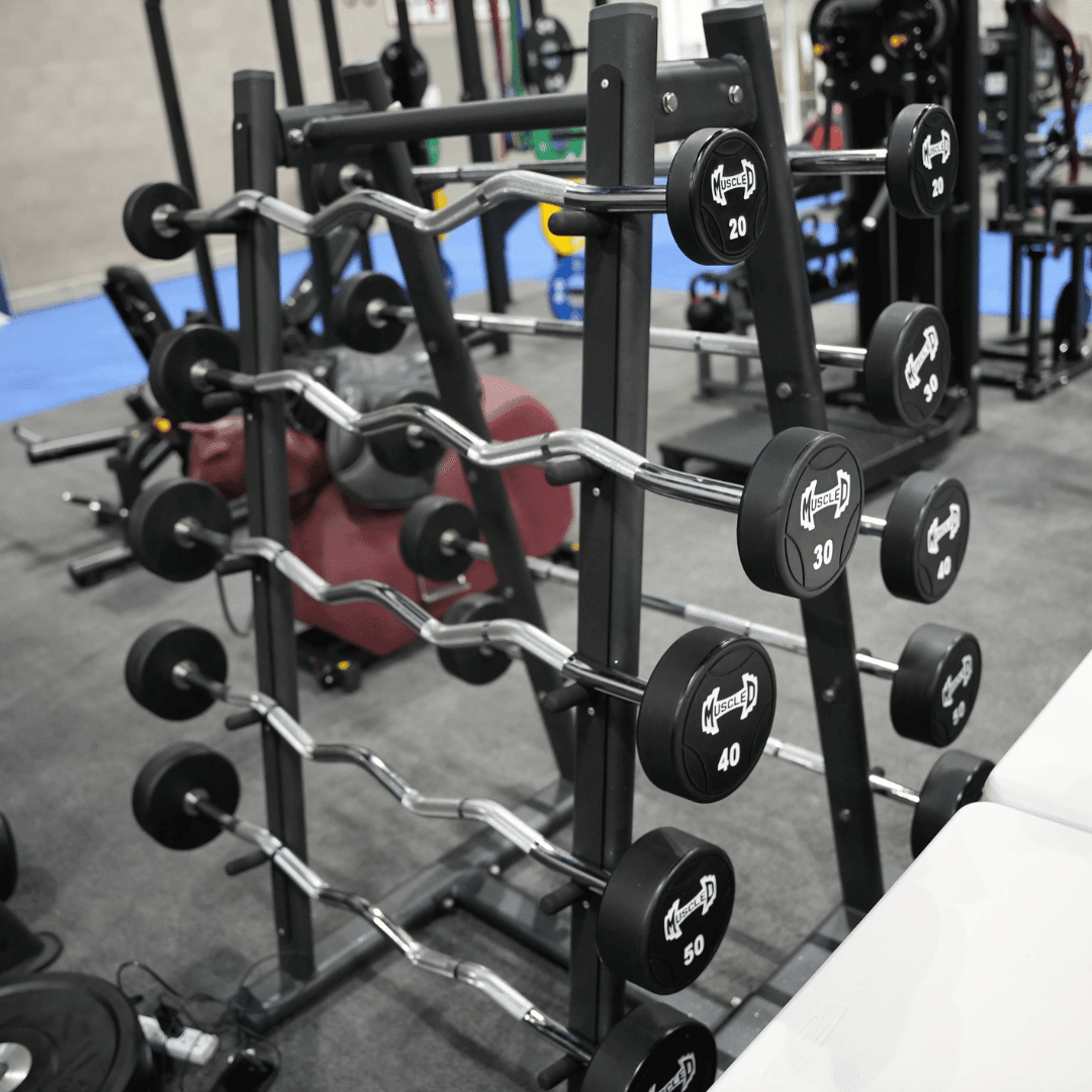 Pro Urethane Barbell Set(Straight or Curl) - 20 to 110 lbs (Barbell Set Only) - Muscle D Fitness - Premium Quality Urethane Barbell Set