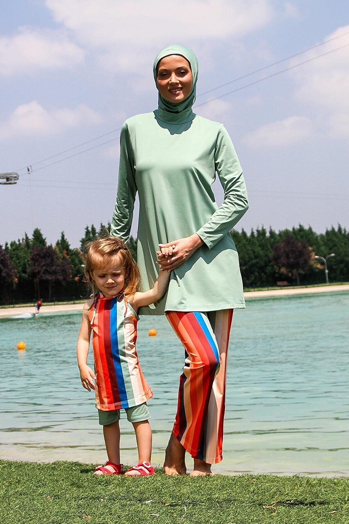 Lycra Green Kids Swimsuit K2210