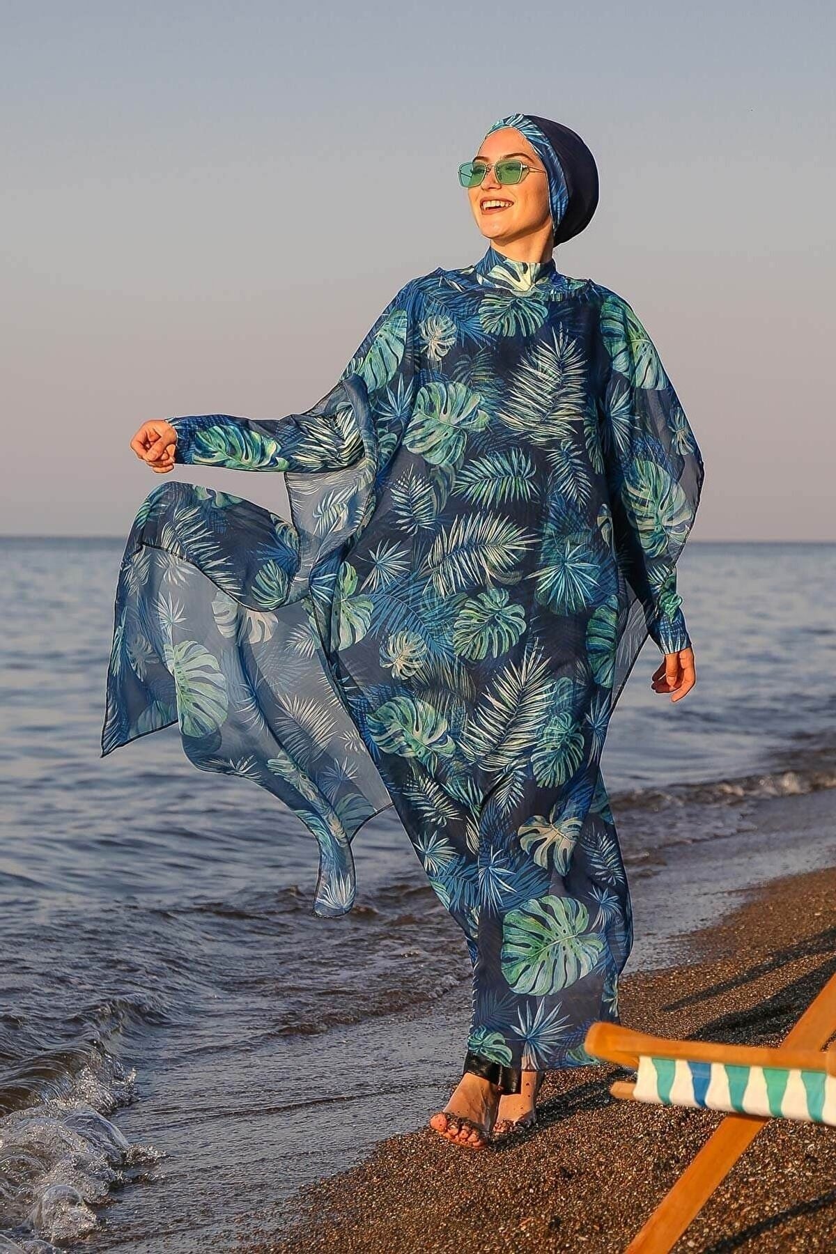 Navy Pareo Kimono P2106
