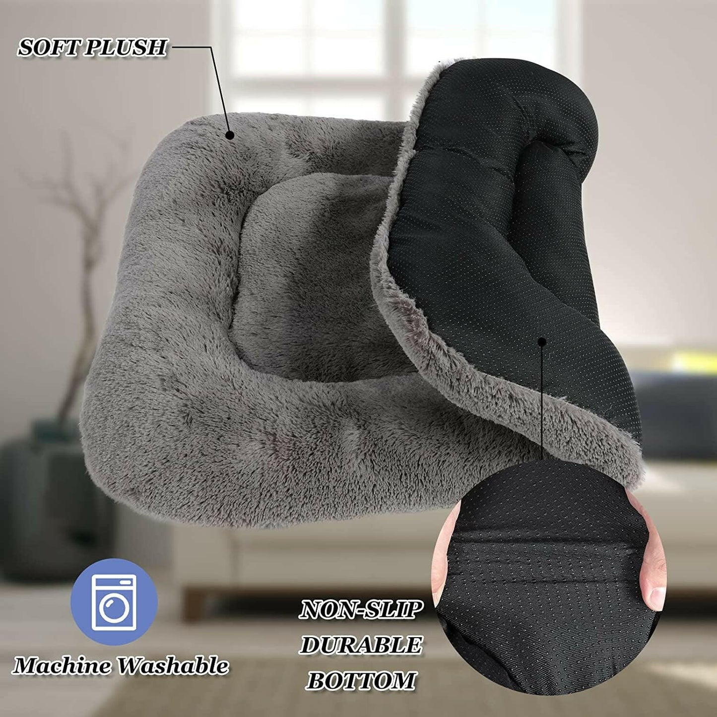 Large Dog Beds for Anxiety - Easy to Clean & Comforting