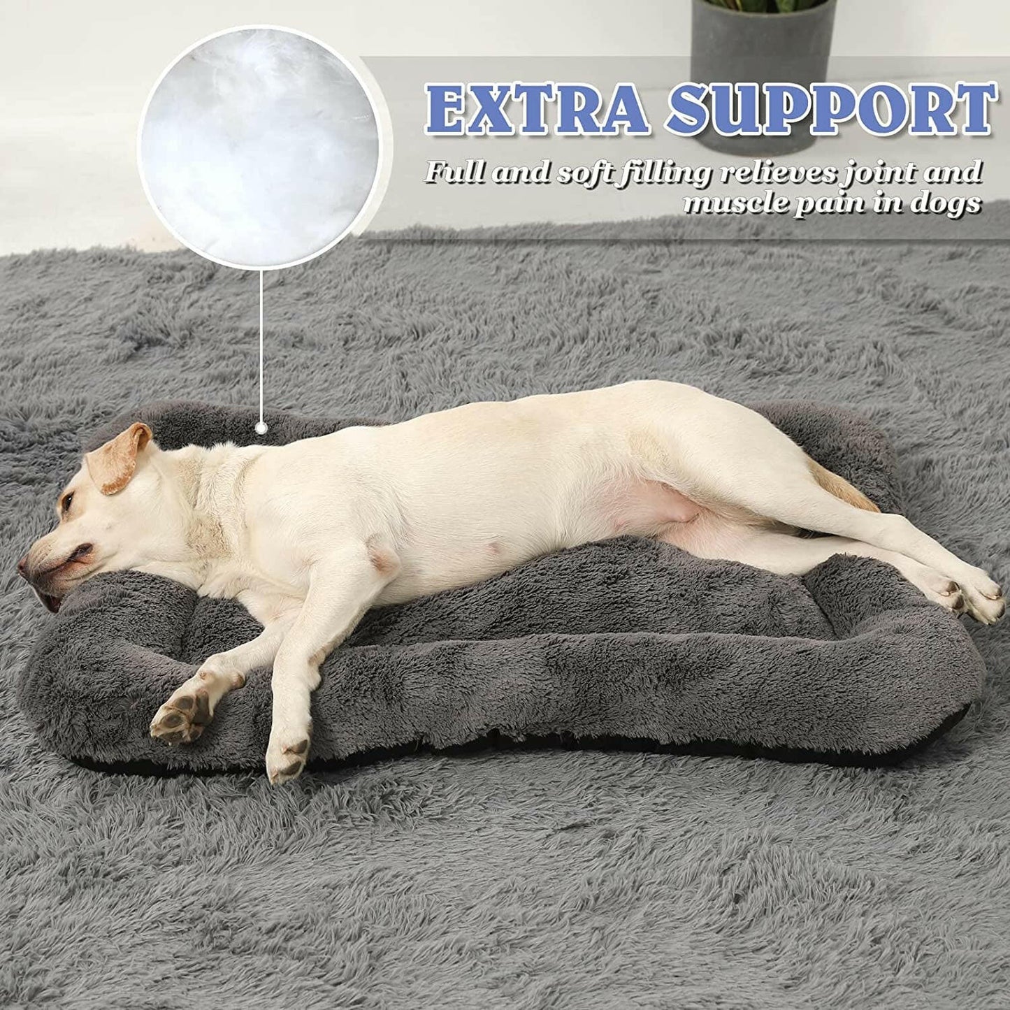 Large Dog Beds for Anxiety - Easy to Clean & Comforting