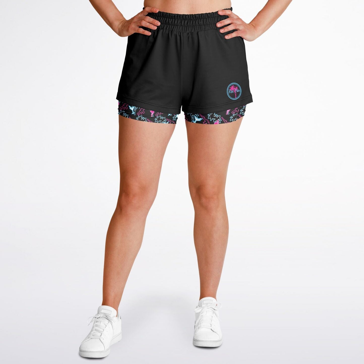 Rad Palm Neon Attack Women's 2 in 1 Shorts