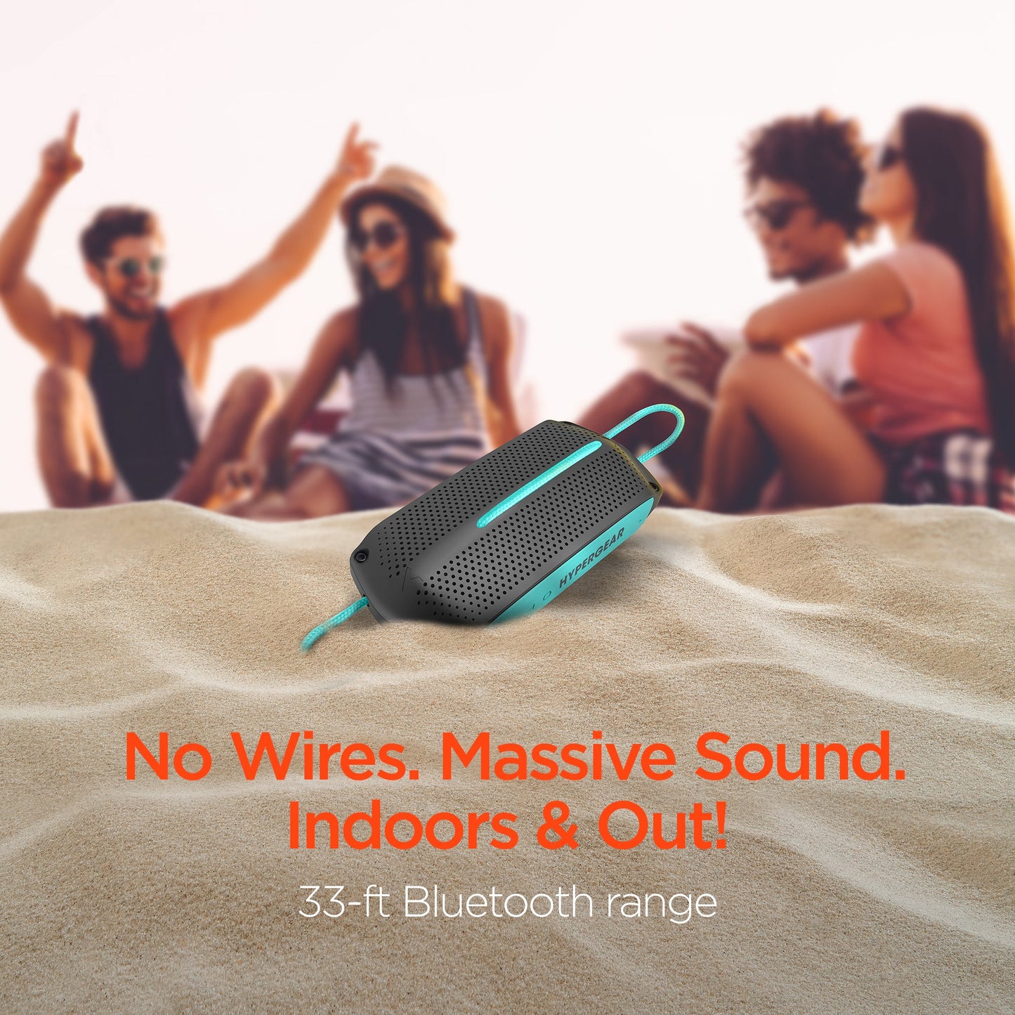 HyperGear Wave Water Resistant Wireless Speaker with Extended Battery Life (WATER-PRNT)