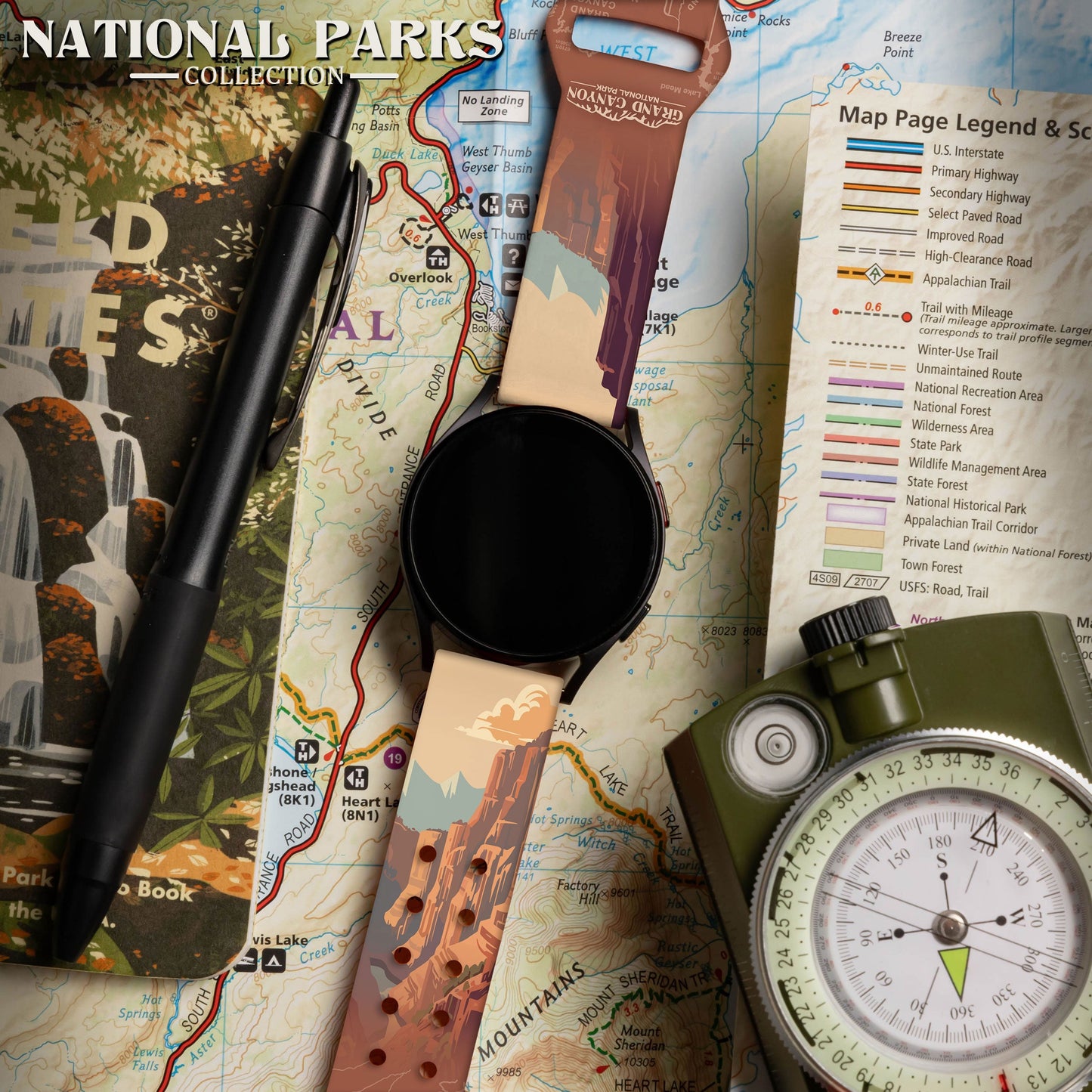 National Parks Grand Canyon HD Watchband for Samsung, Garmin, Fossil, and More