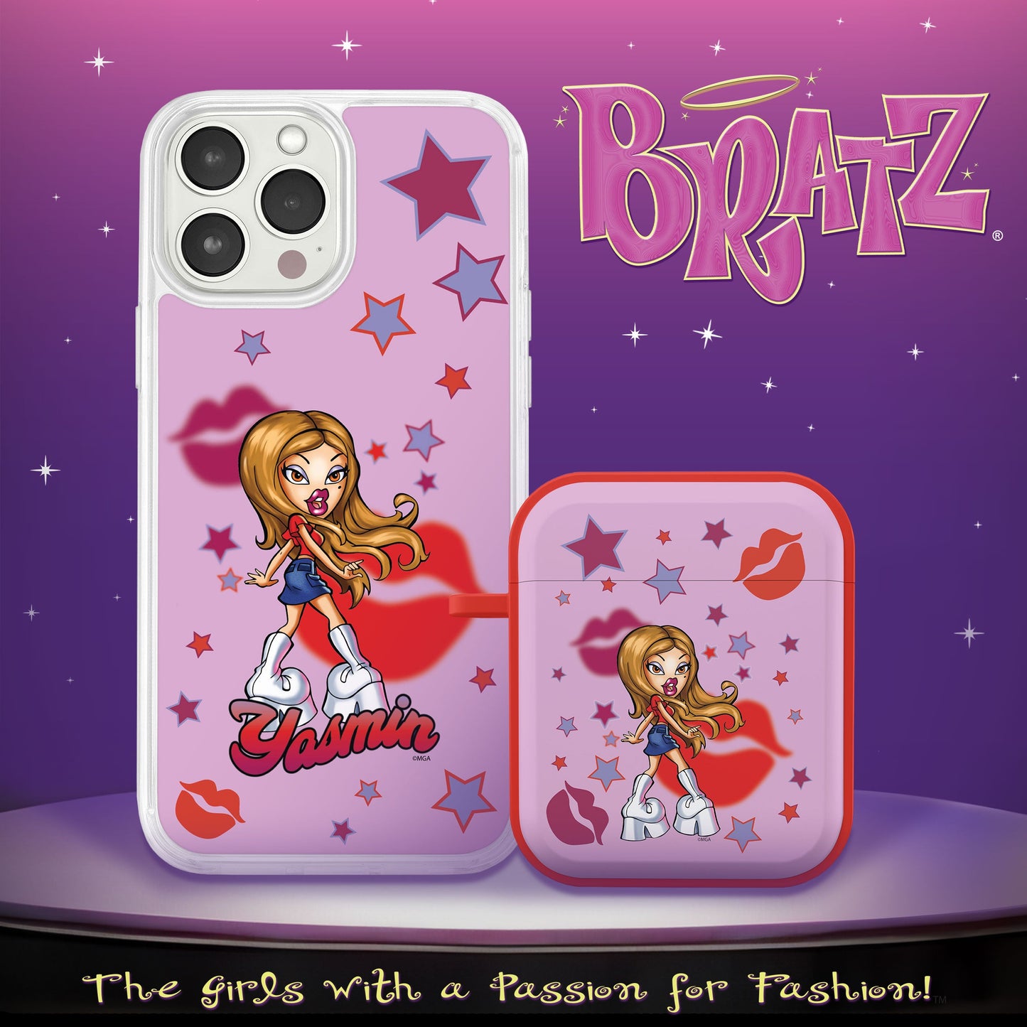 Bratz® Passion For Fashion HD Apple iPhone 14 Mag-Safe Phone Case and AirPods Gen 1 & 2 Combo Package