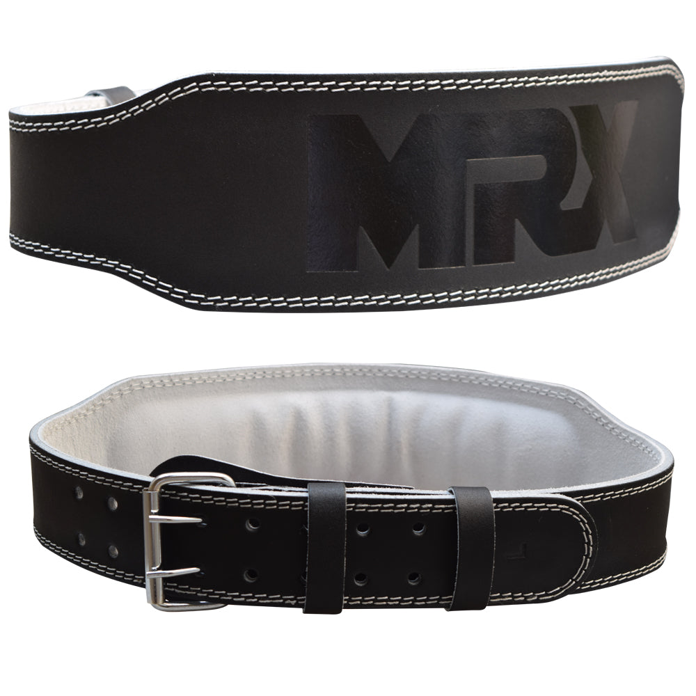 MRX Weight Lifting Belt Leather 4 Inches Wide Back Support Powerlifting Belts for Men Women - Triathlete Store