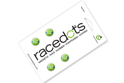 RaceDots: Magnetic Race Number Positioning System 4-Pack (Superman)