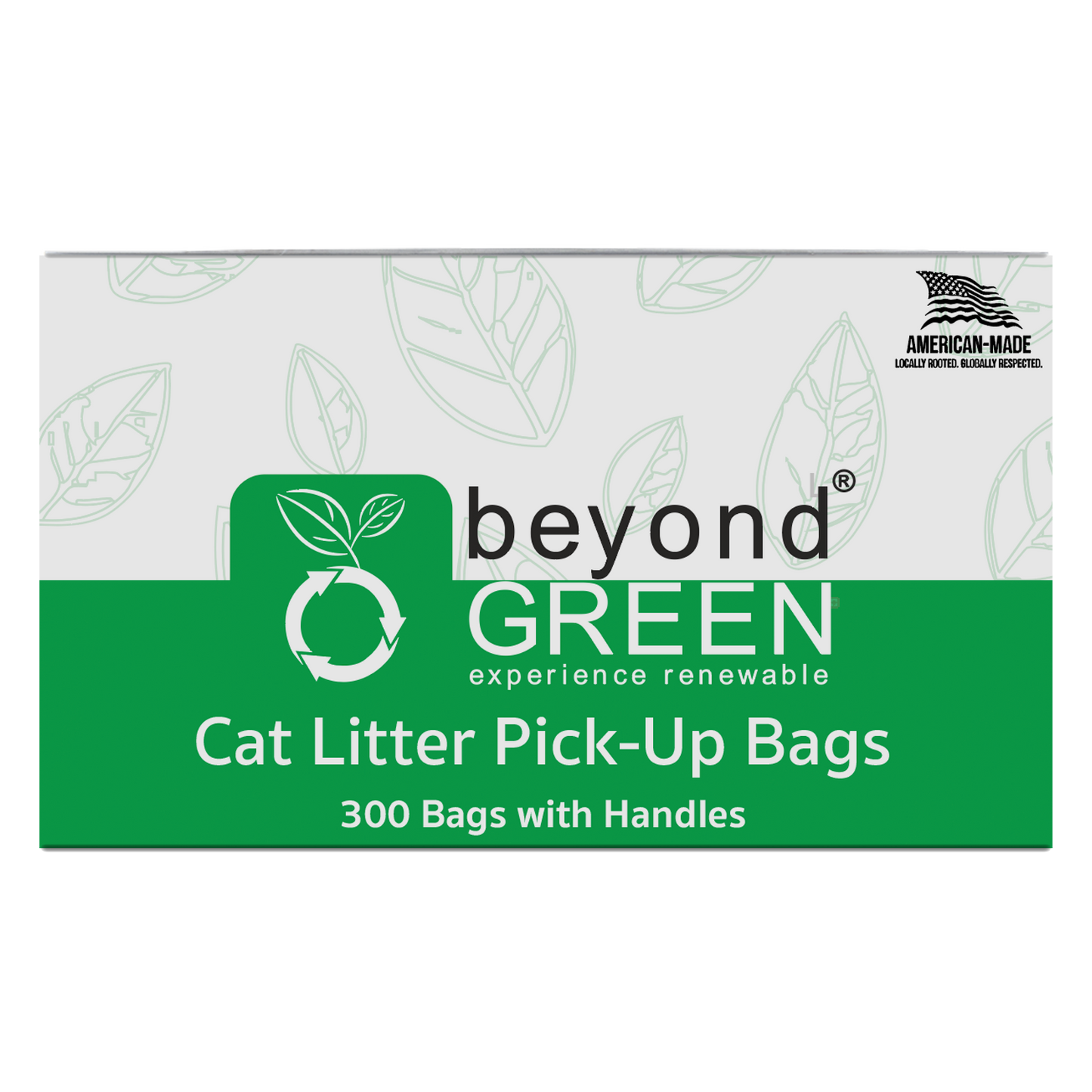 beyondGREEN Cat Litter Bags with Handles – Made in USA, Leak-Resistant & Easy-Tie
