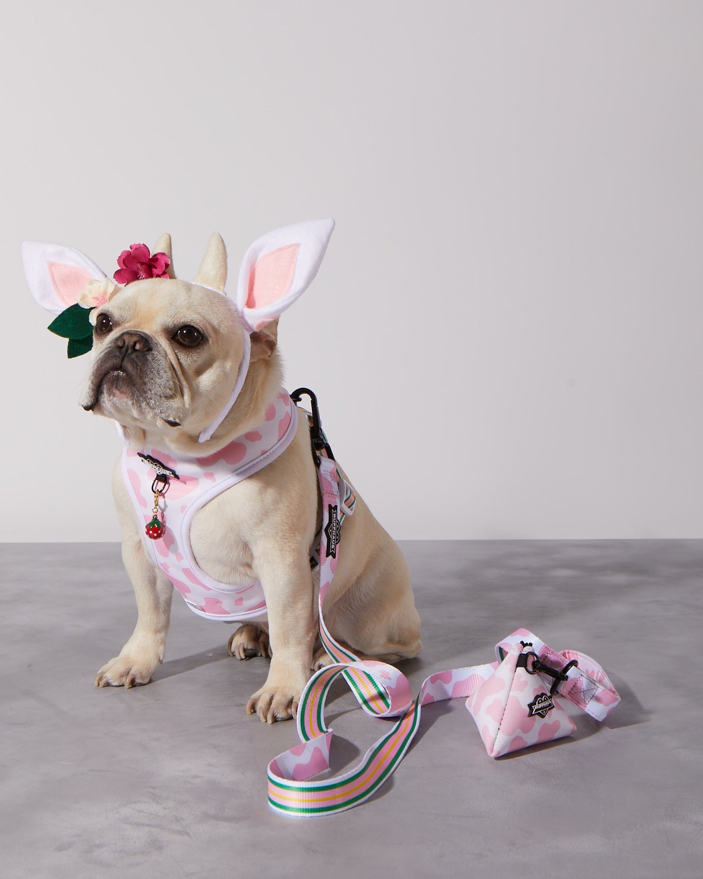 Pink Moo'd Poop Bag Holder