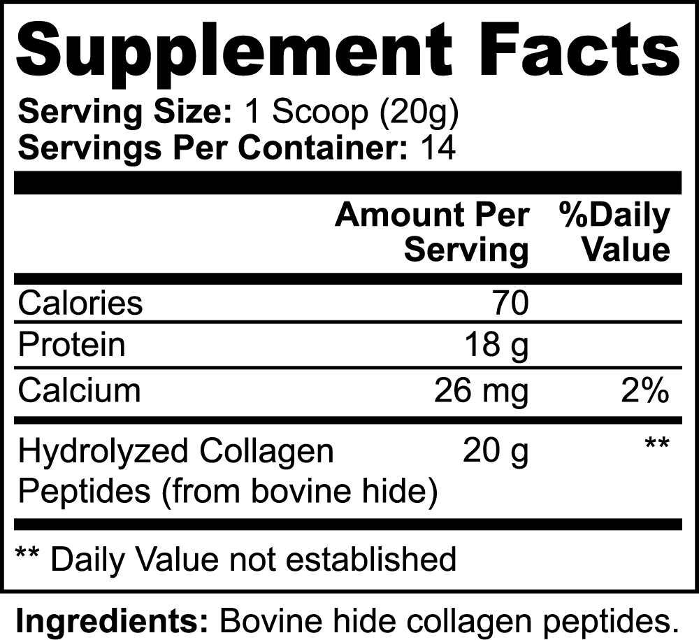 Grass-Fed Hydrolyzed Collagen Peptides - 100% Natural Bovine 280g