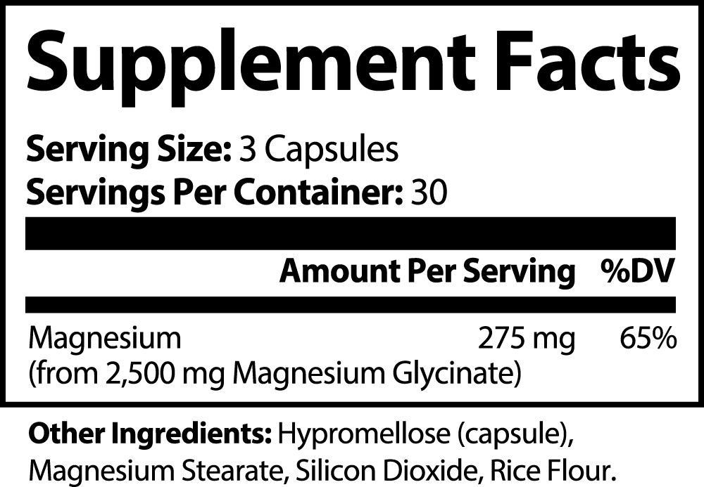 Pure Magnesium Glycinate 2500mg - High Absorption Sleep Support